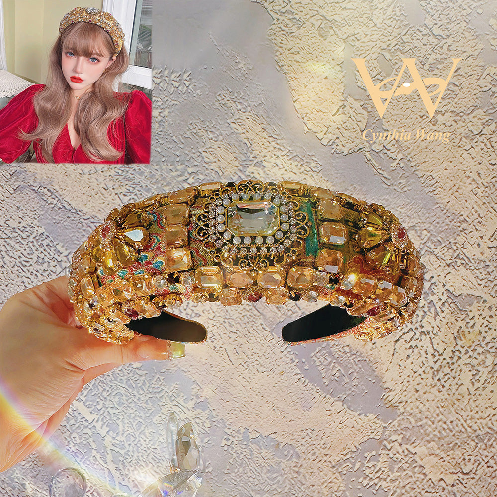 'Palace Luxury' Gold Rhinestone Headband