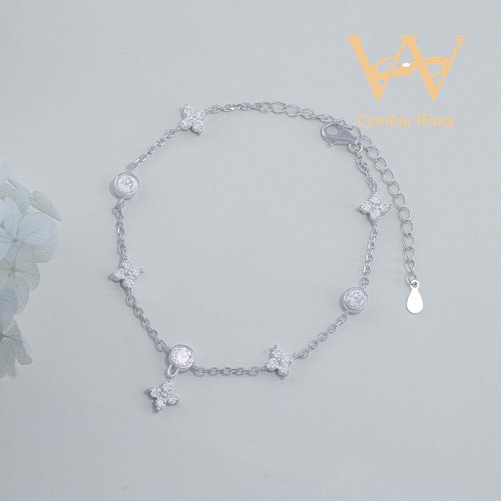 'Luck Star' Moissanite Necklace & Bracelet Jewelry Set