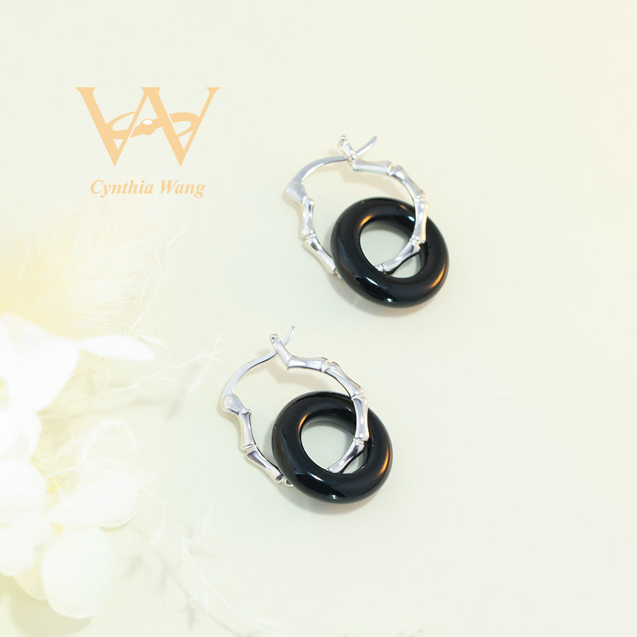 'Mystic Depths' Black Onyx Earrings
