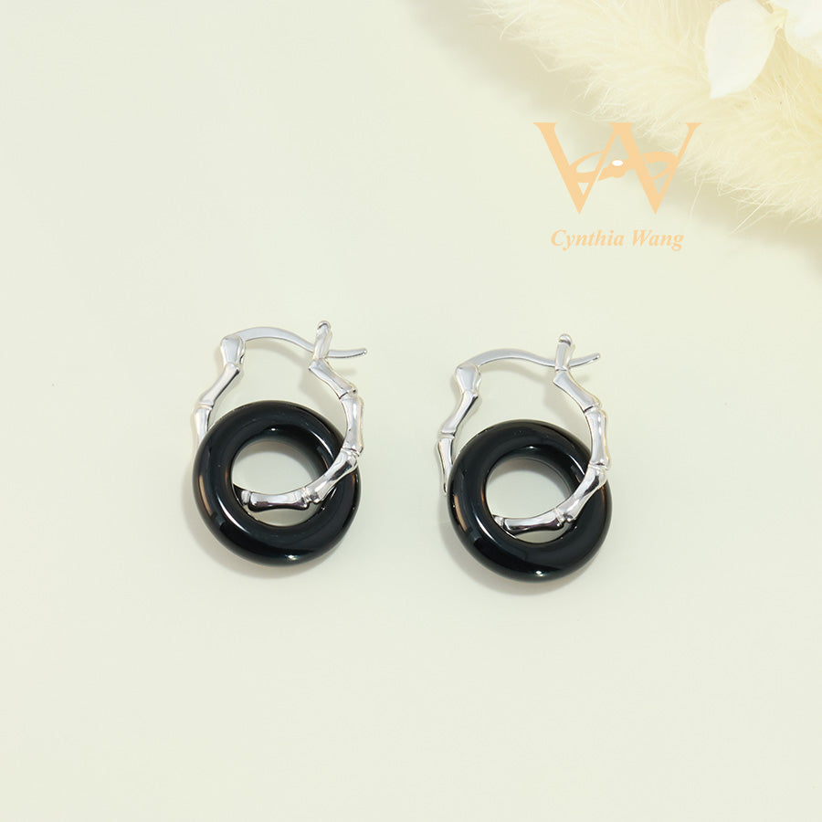 'Mystic Depths' Black Onyx Earrings