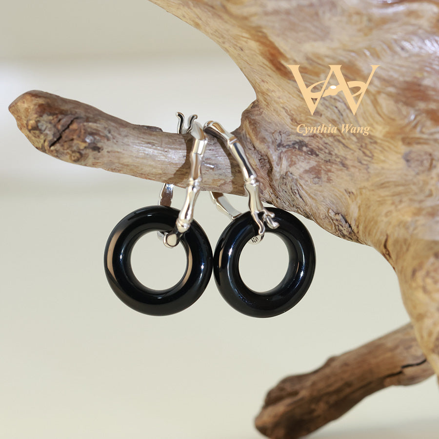 'Mystic Depths' Black Onyx Earrings