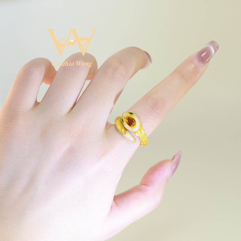 'Golden Snake' Citrine Ring