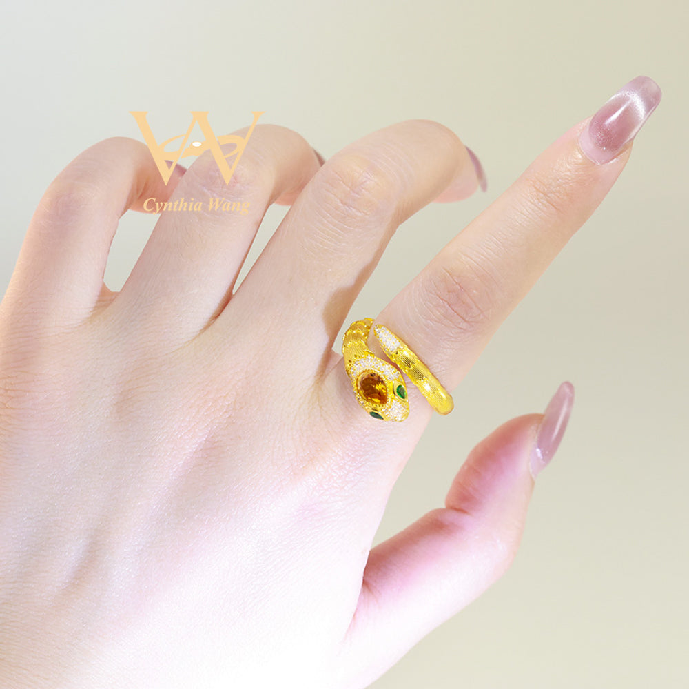 'Golden Snake' Citrine Ring