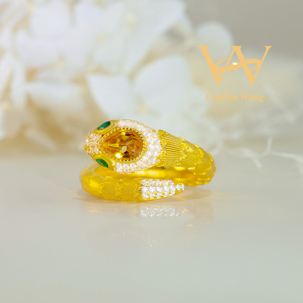 'Golden Snake' Citrine Ring