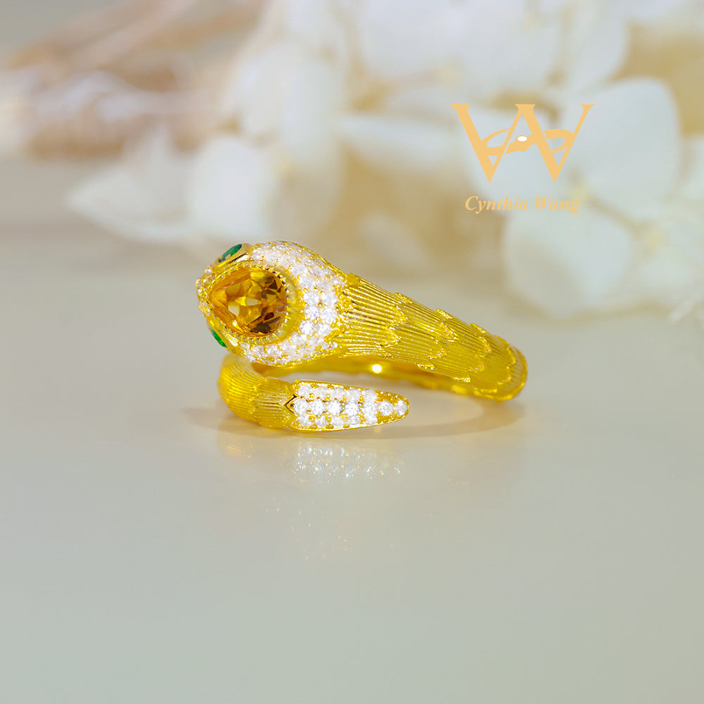 'Golden Snake' Citrine Ring