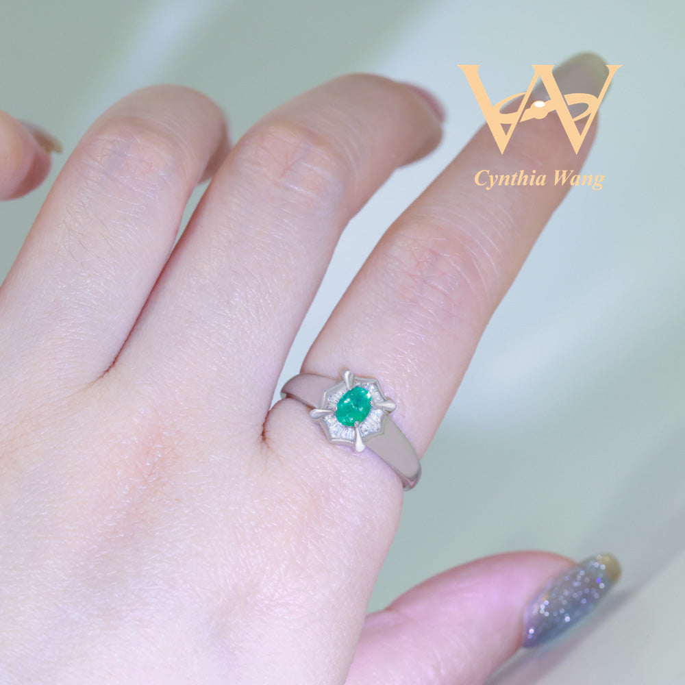 'Green Elysium' Emerald Ring