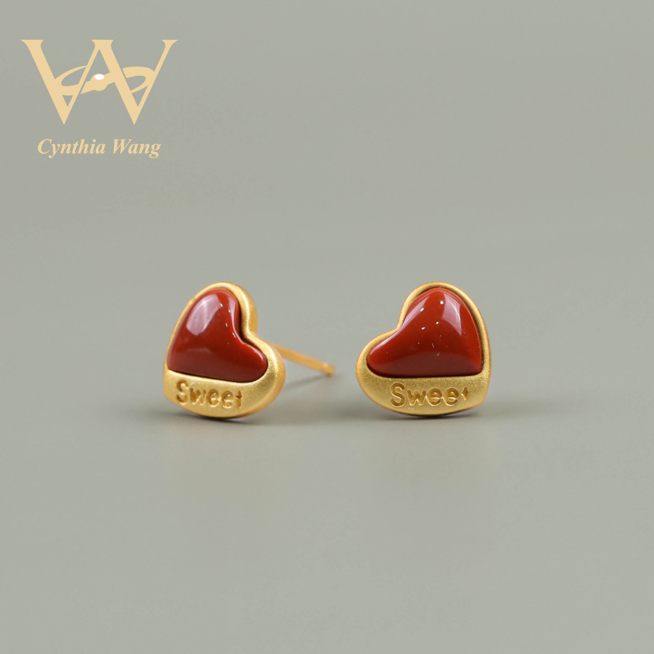 'Radiant Affection' South Red Carnelian Ear Studs
