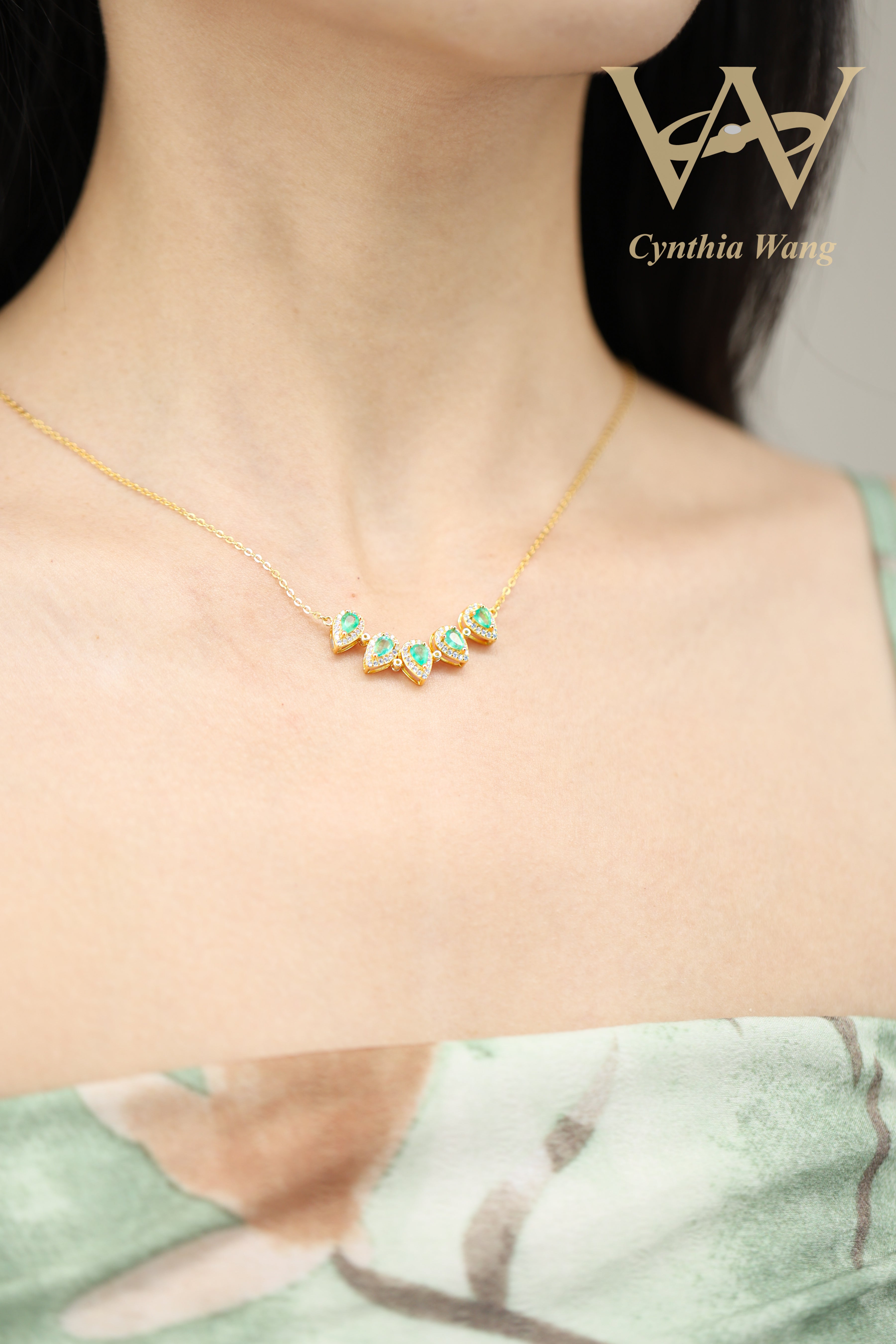 'Enchanting Cercis Chinensis' Emerald Necklace