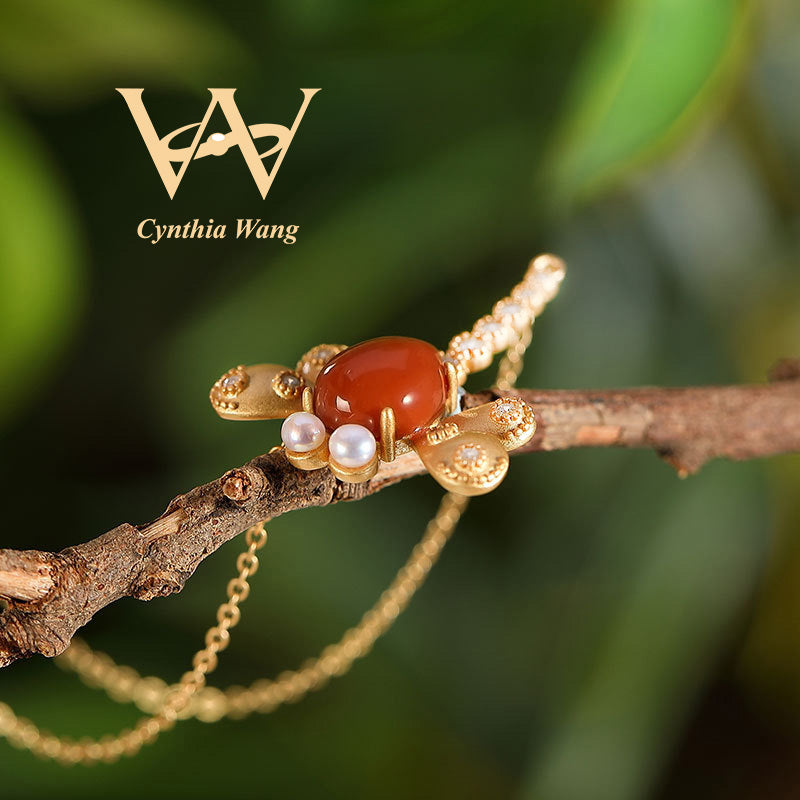 'Dragonfly Whispers' Carnelian Necklace