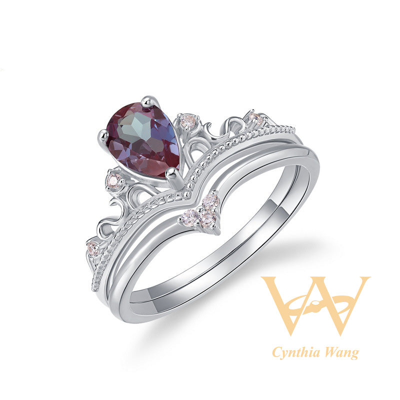 'Twilight Fusion' Alexandrite Ring Set