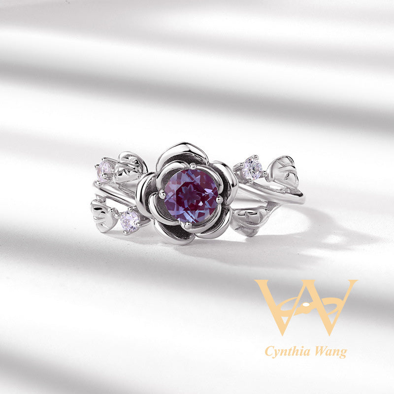 'Thorn Rose' Alexandrite Ring