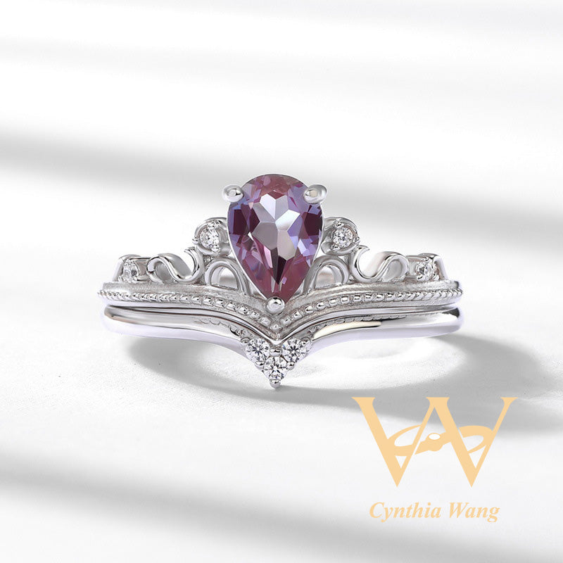 'Twilight Fusion' Alexandrite Ring Set