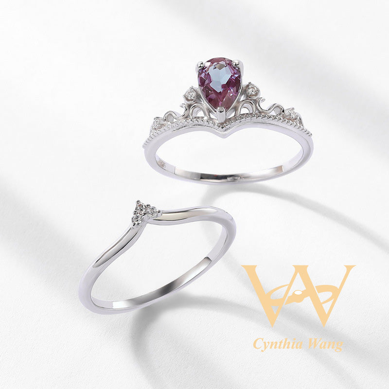 'Twilight Fusion' Alexandrite Ring Set