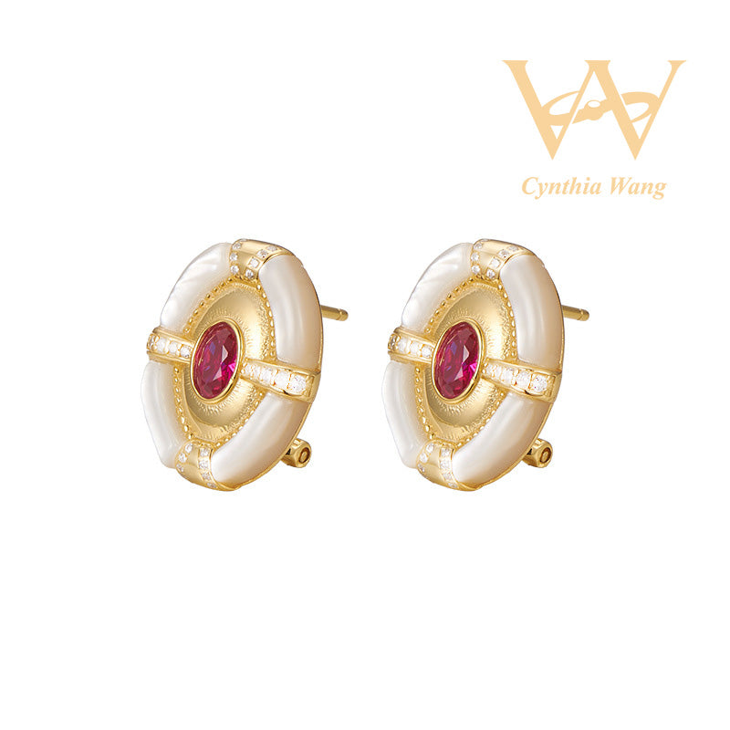 'Sophisticated Vintage' Ruby Earrings