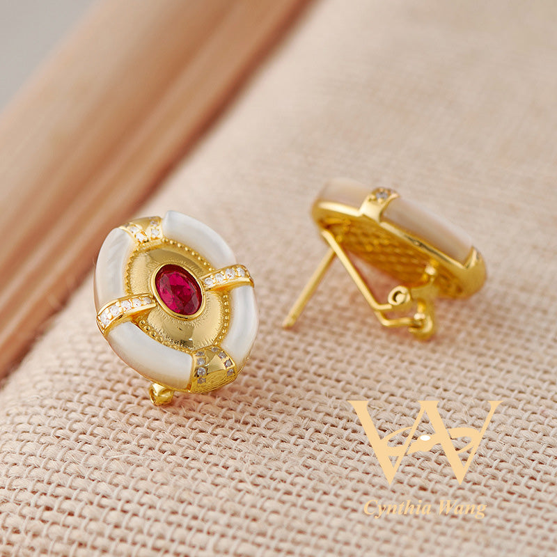 'Sophisticated Vintage' Ruby Earrings