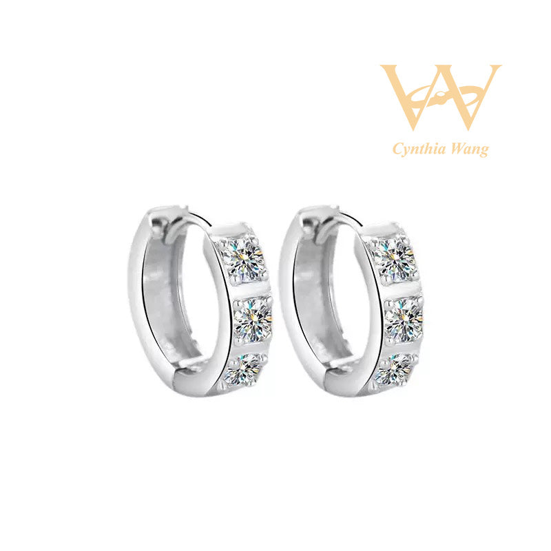 'Shining World' Moissanite Loop Earrings