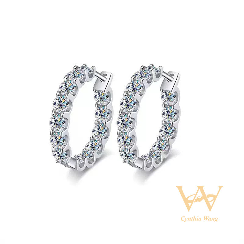 'Shining Galaxy' Moissanite Loop Earrings