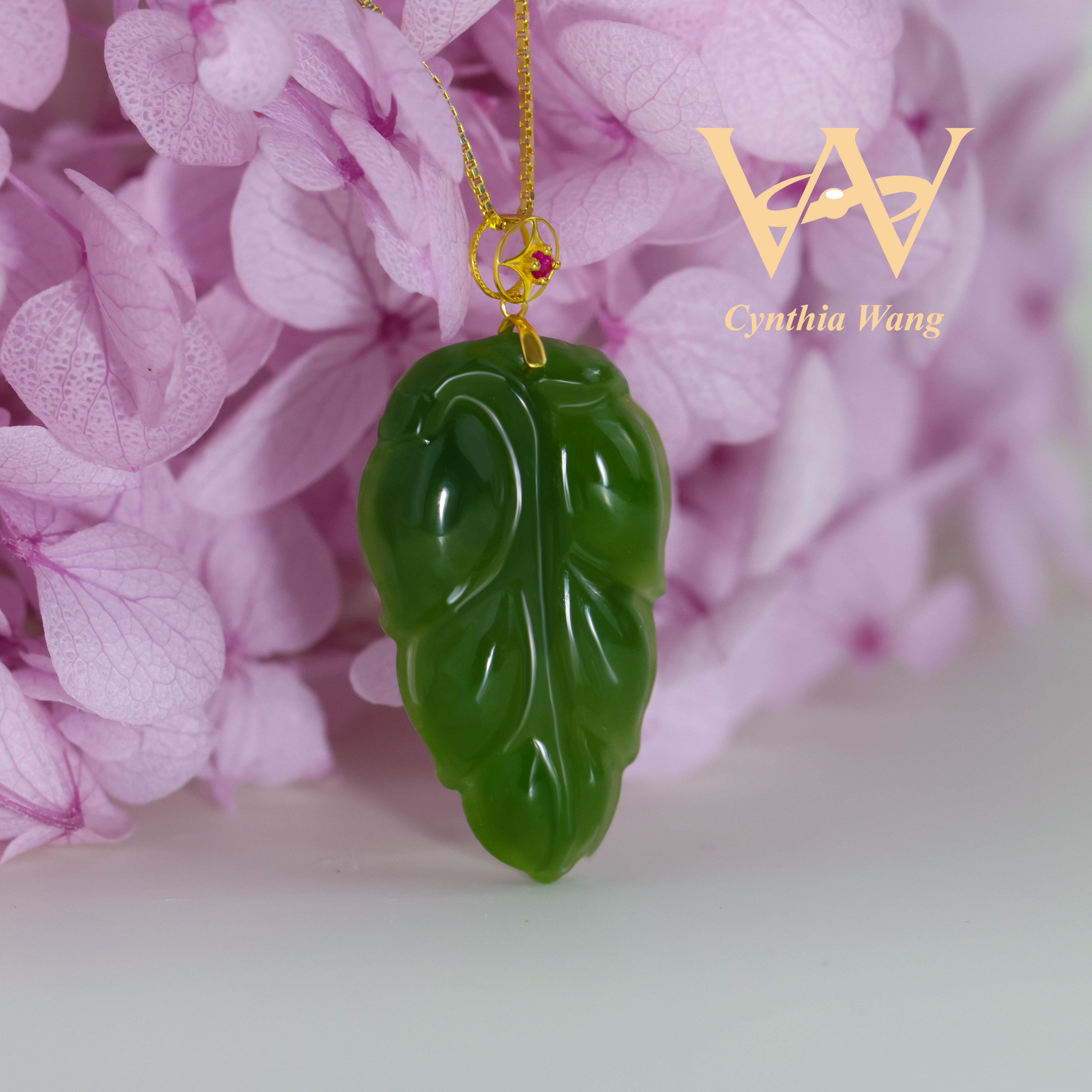 'Eden Leaf' Jade Pendant