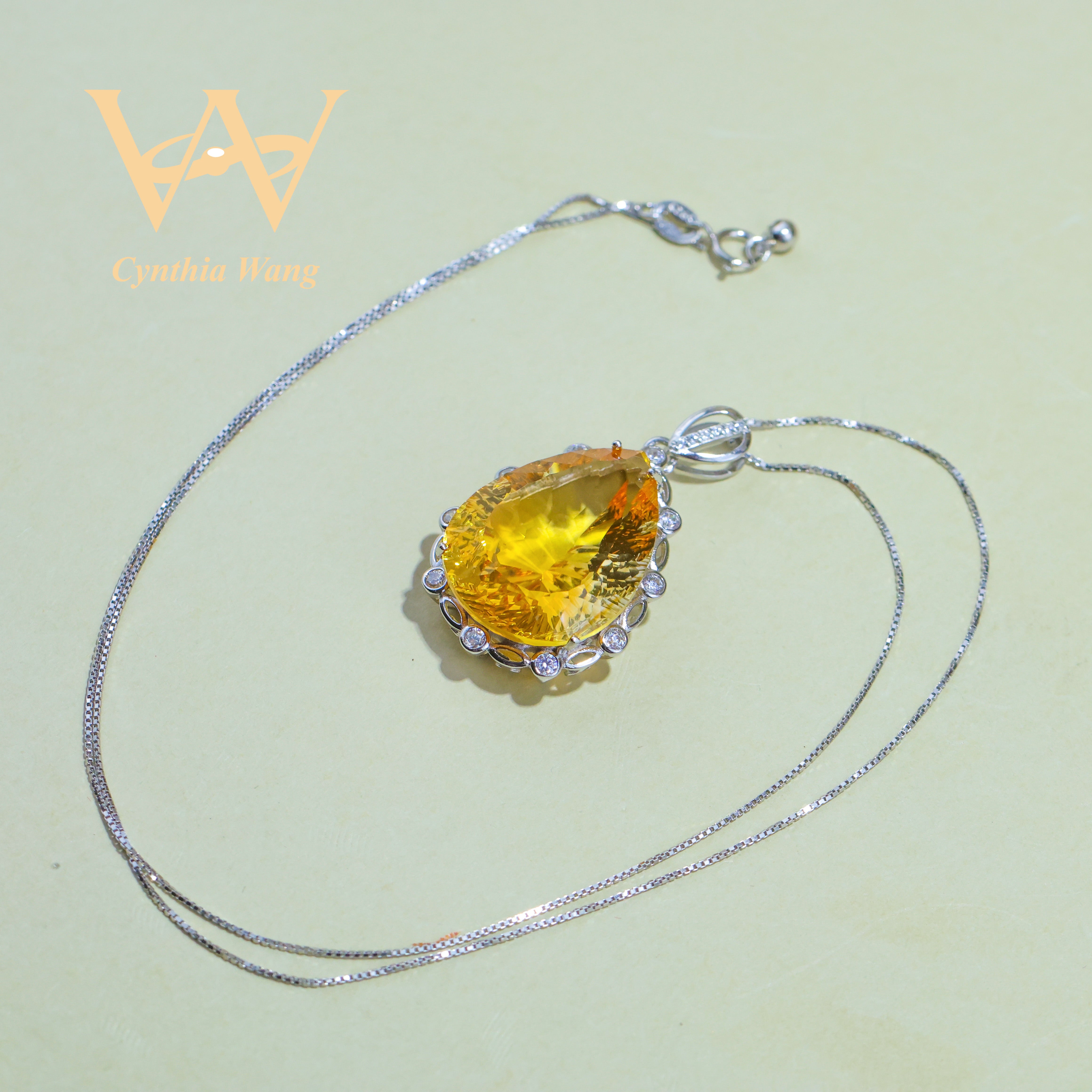 'Sunlit Blossoms' Citrine Pendant