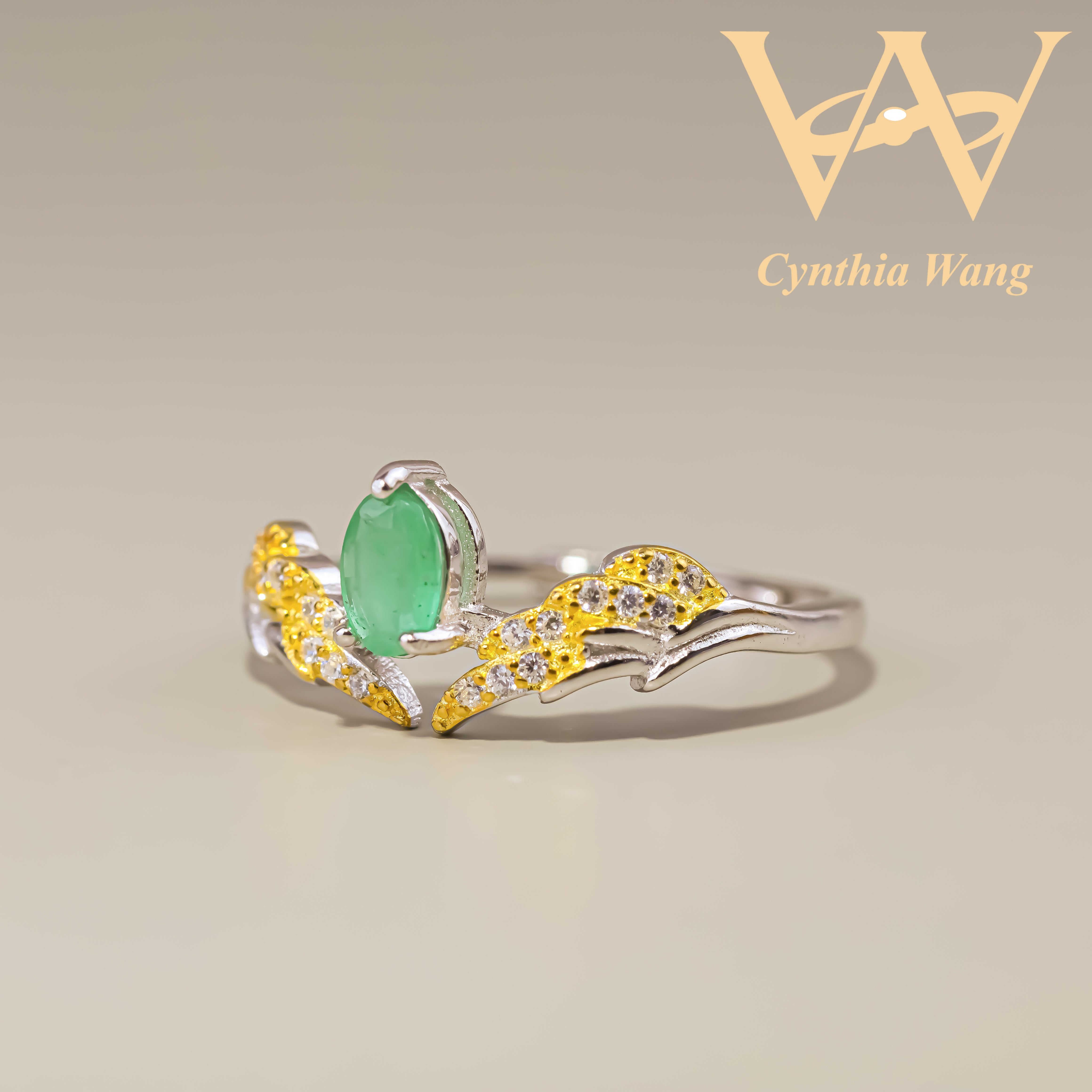 'Verdant Wings' Emerald Ring