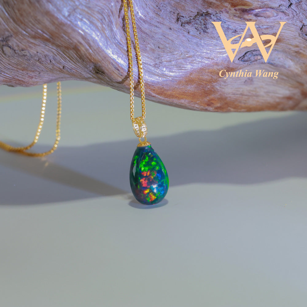 Natural Black Opal Earrings