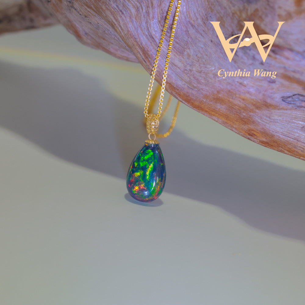 Natural Black Opal Earrings