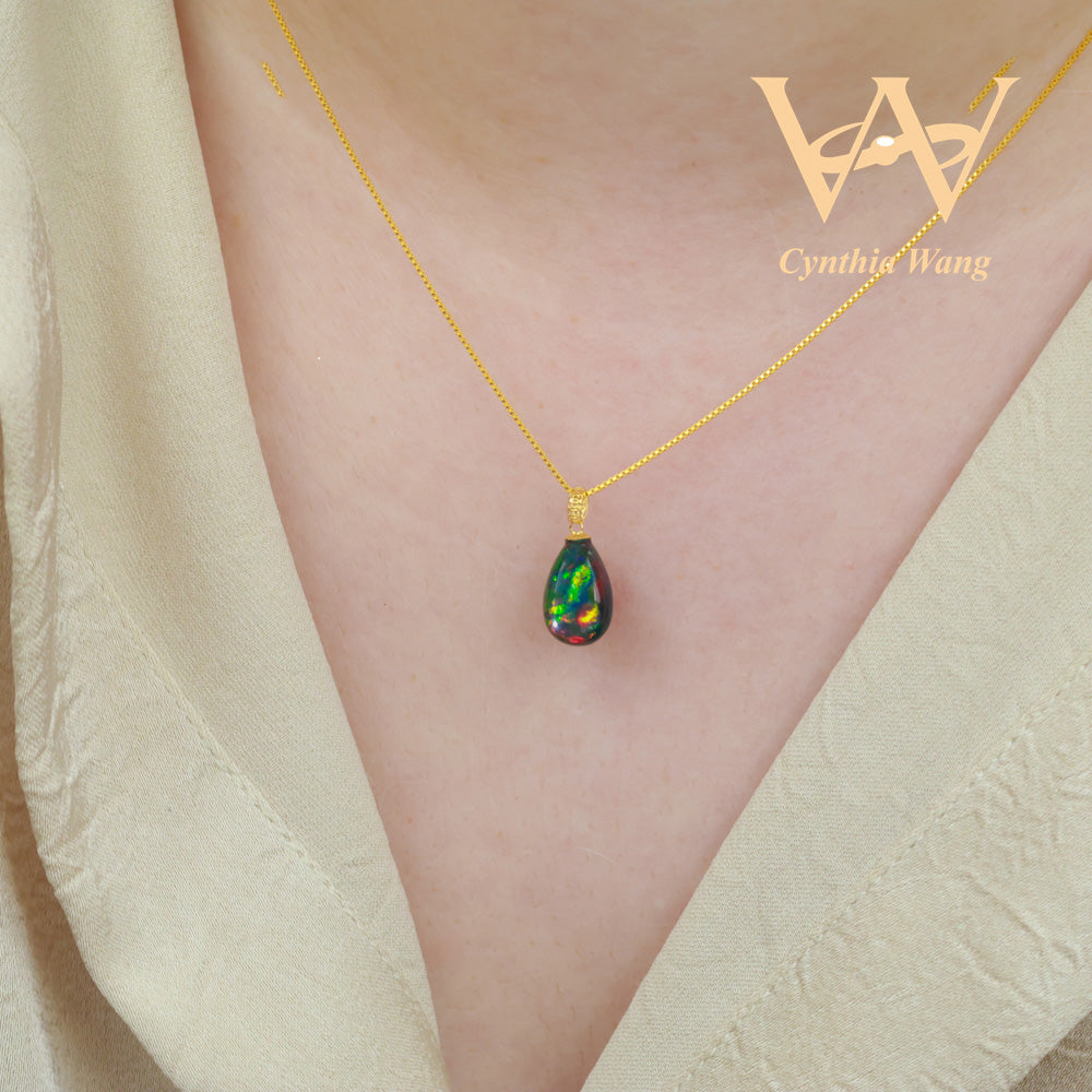 Natural Black Opal Earrings