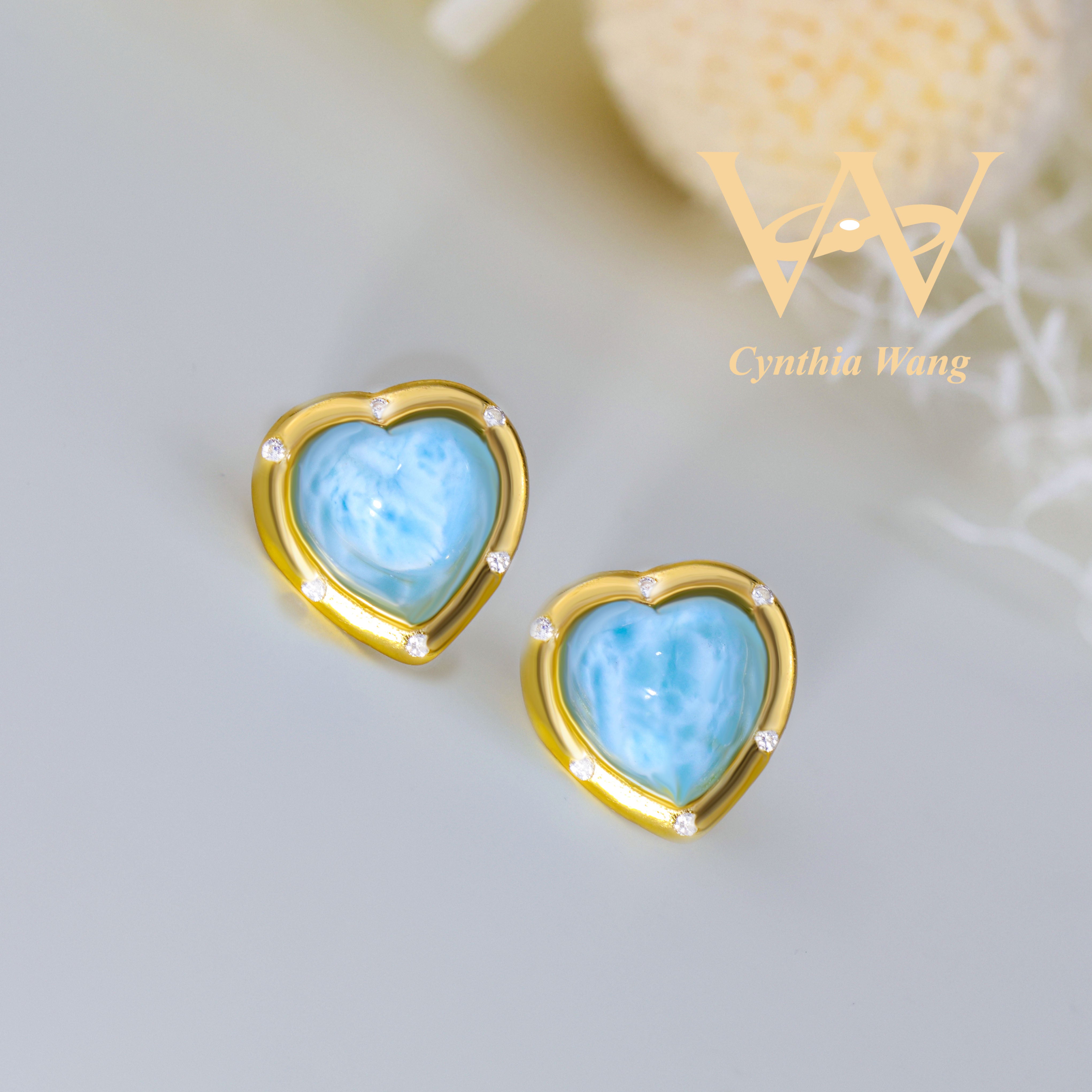 'Heart of the Ocean' Larimar Earrings