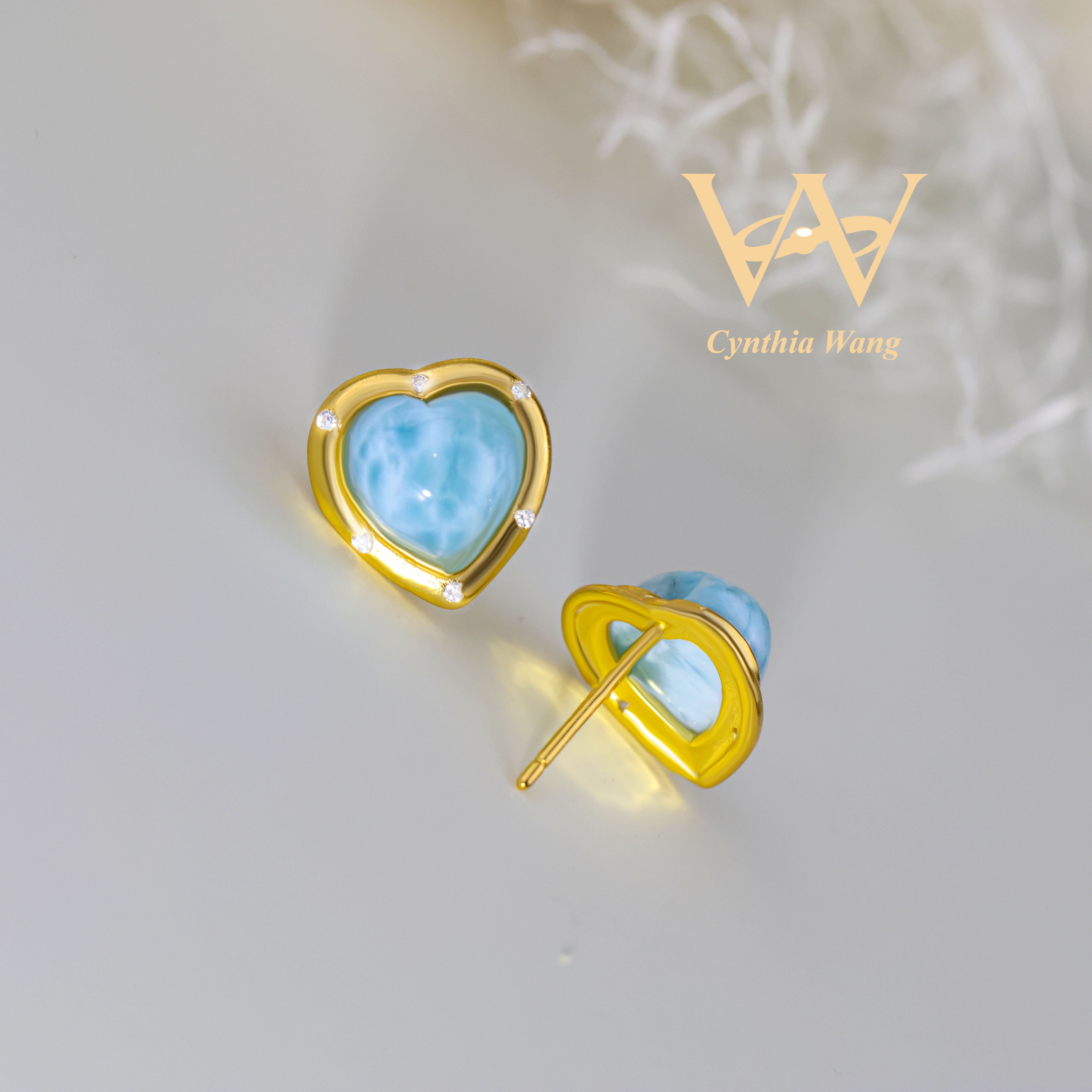 'Heart of the Ocean' Larimar Earrings