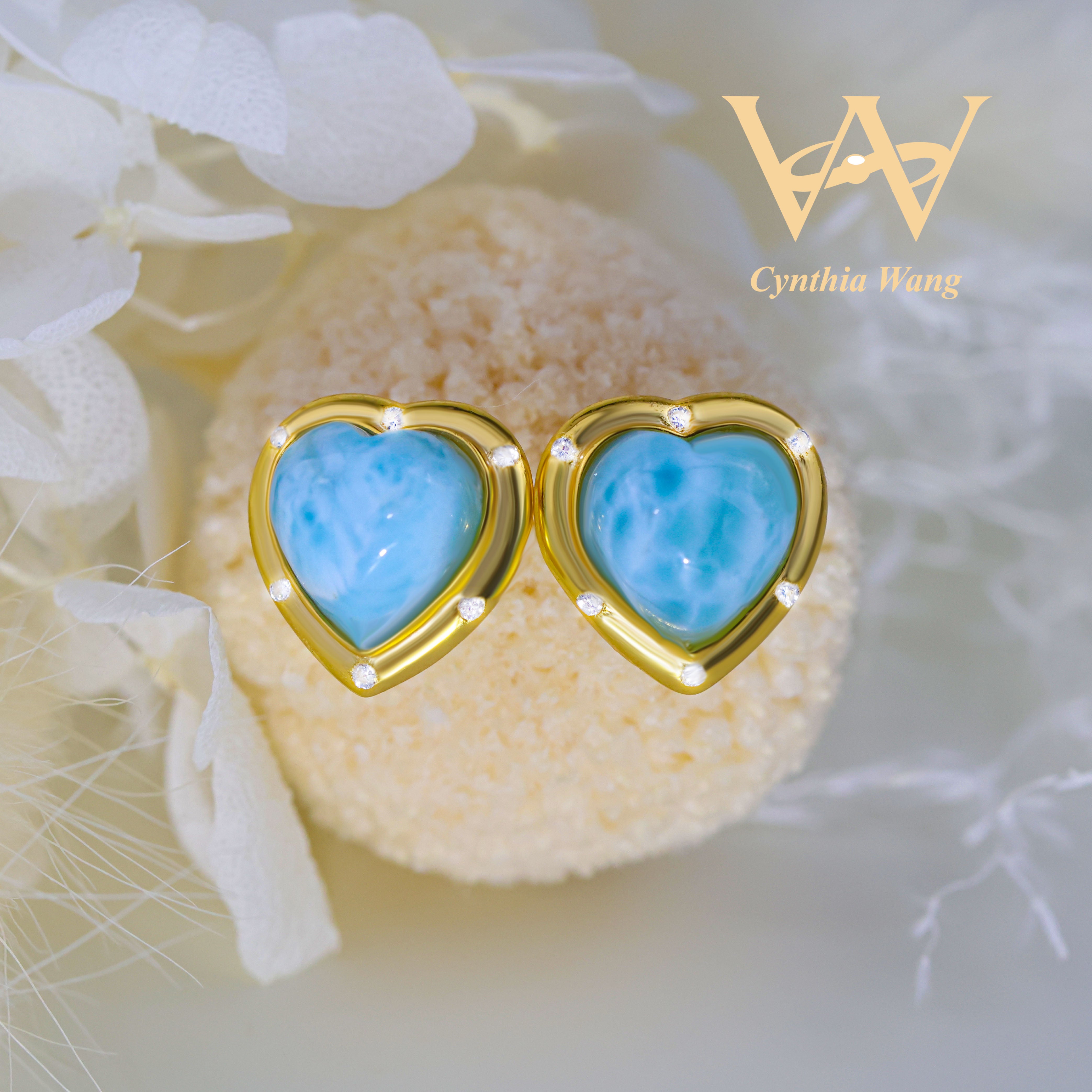 'Heart of the Ocean' Larimar Earrings