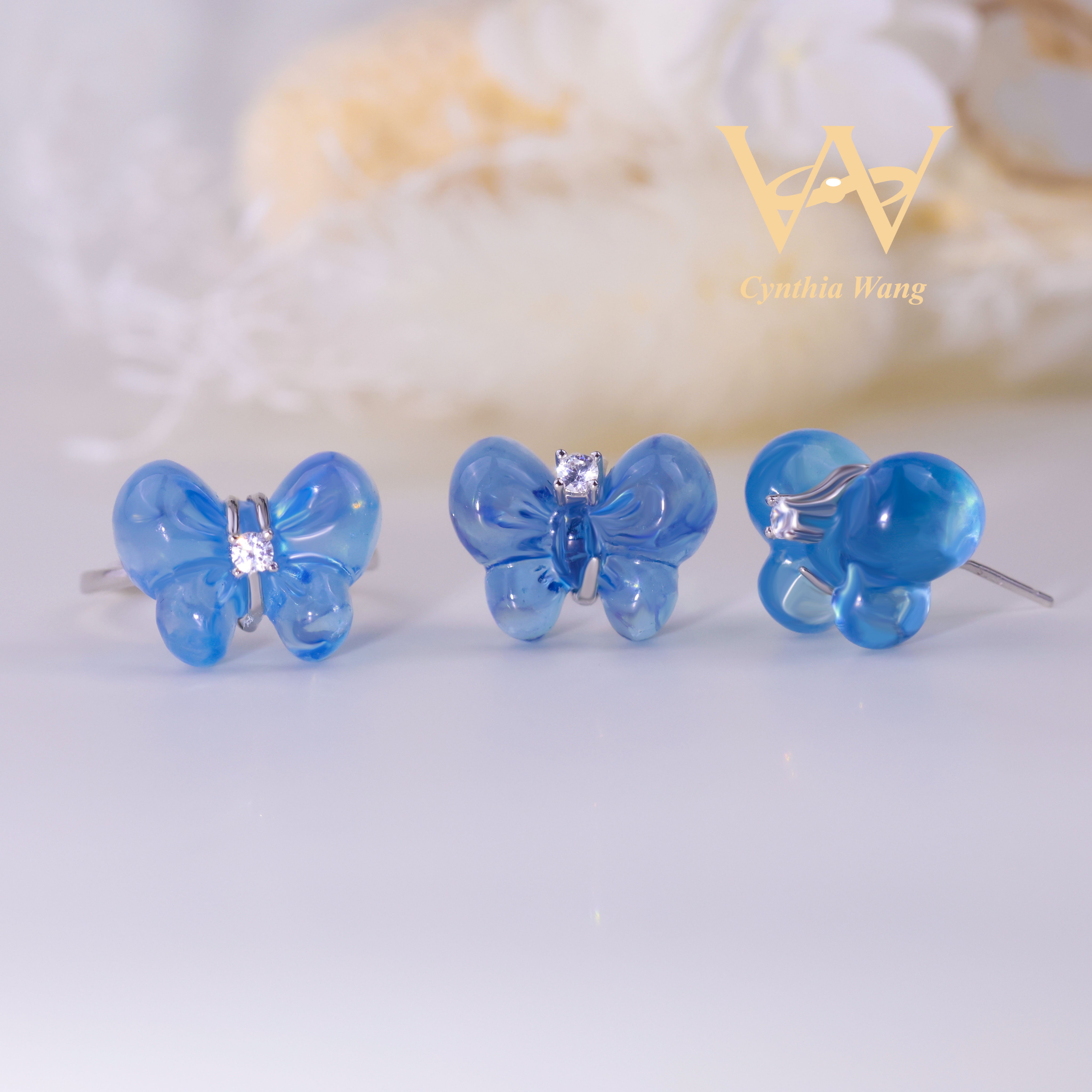 'Ocean Butterfly' Aquamarine Jewelry Set