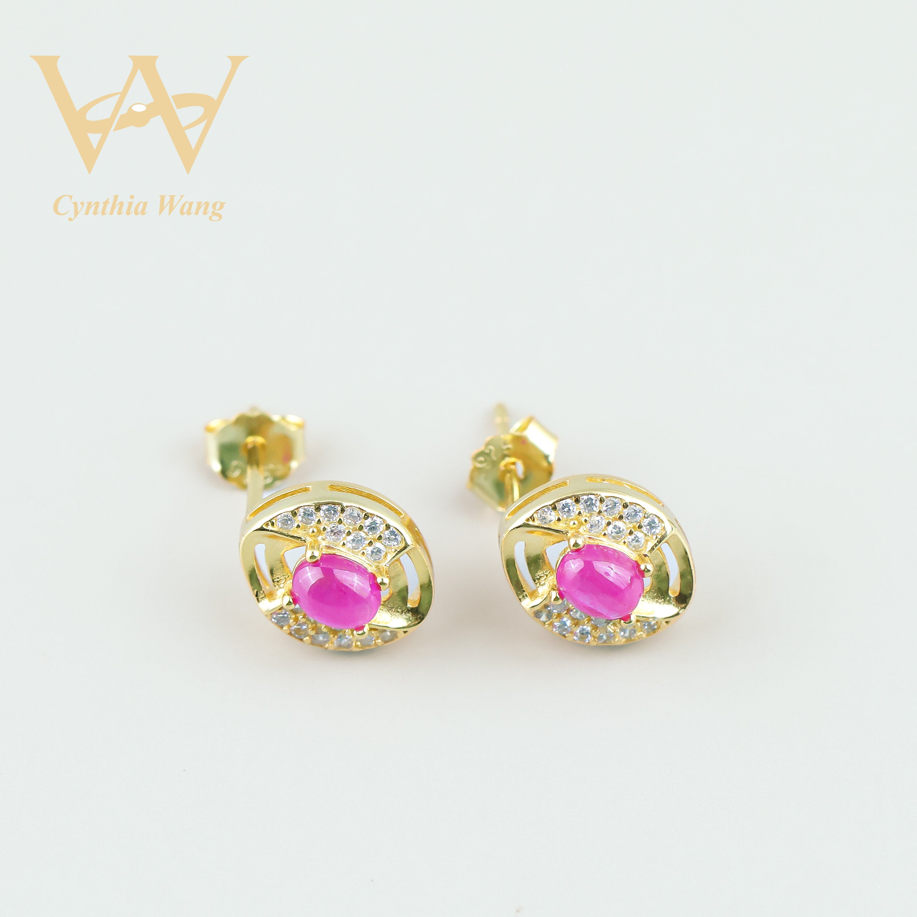 'Rosy Elegance' Ruby Earrings