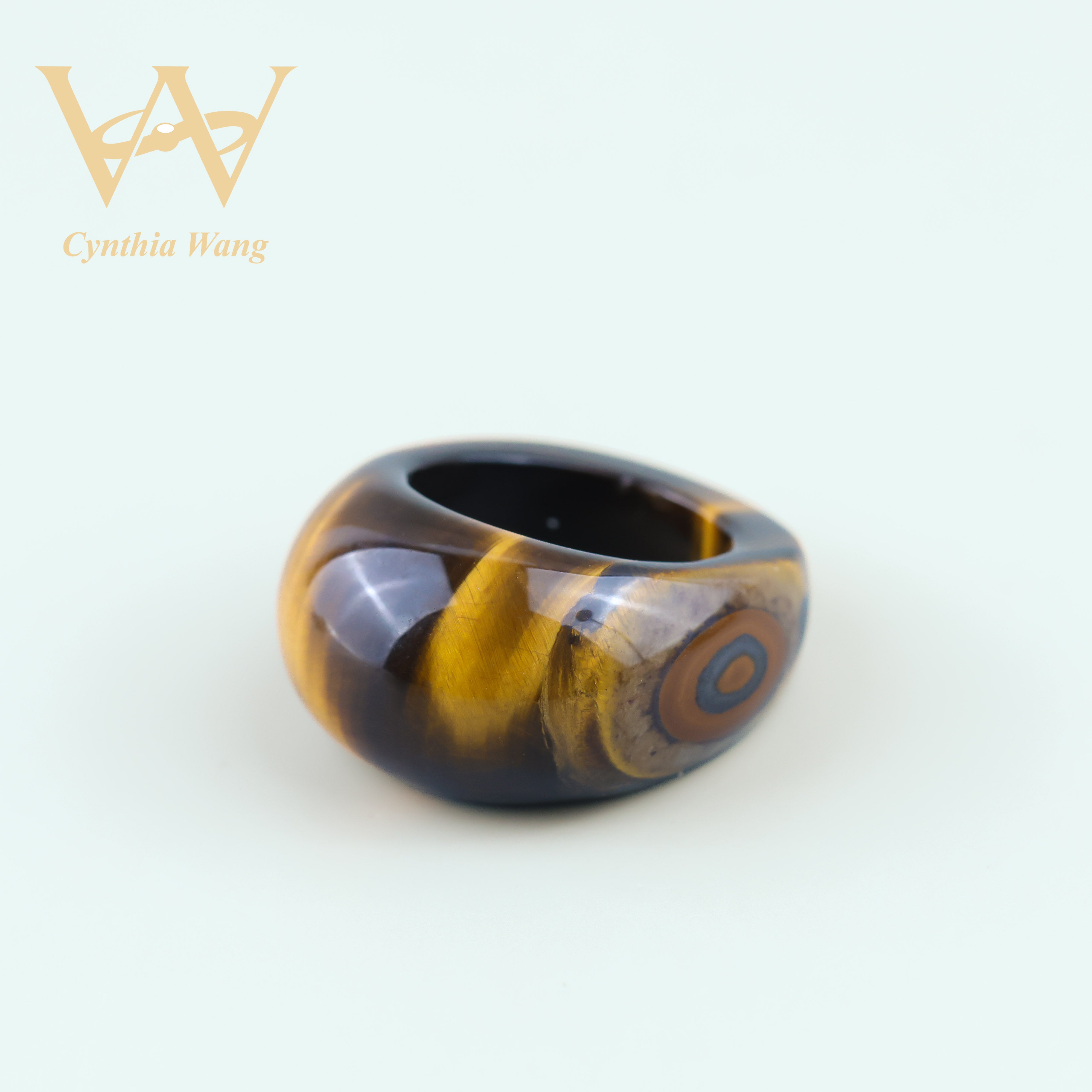 'Sculpted Brilliance' Tiger's Eye Ring