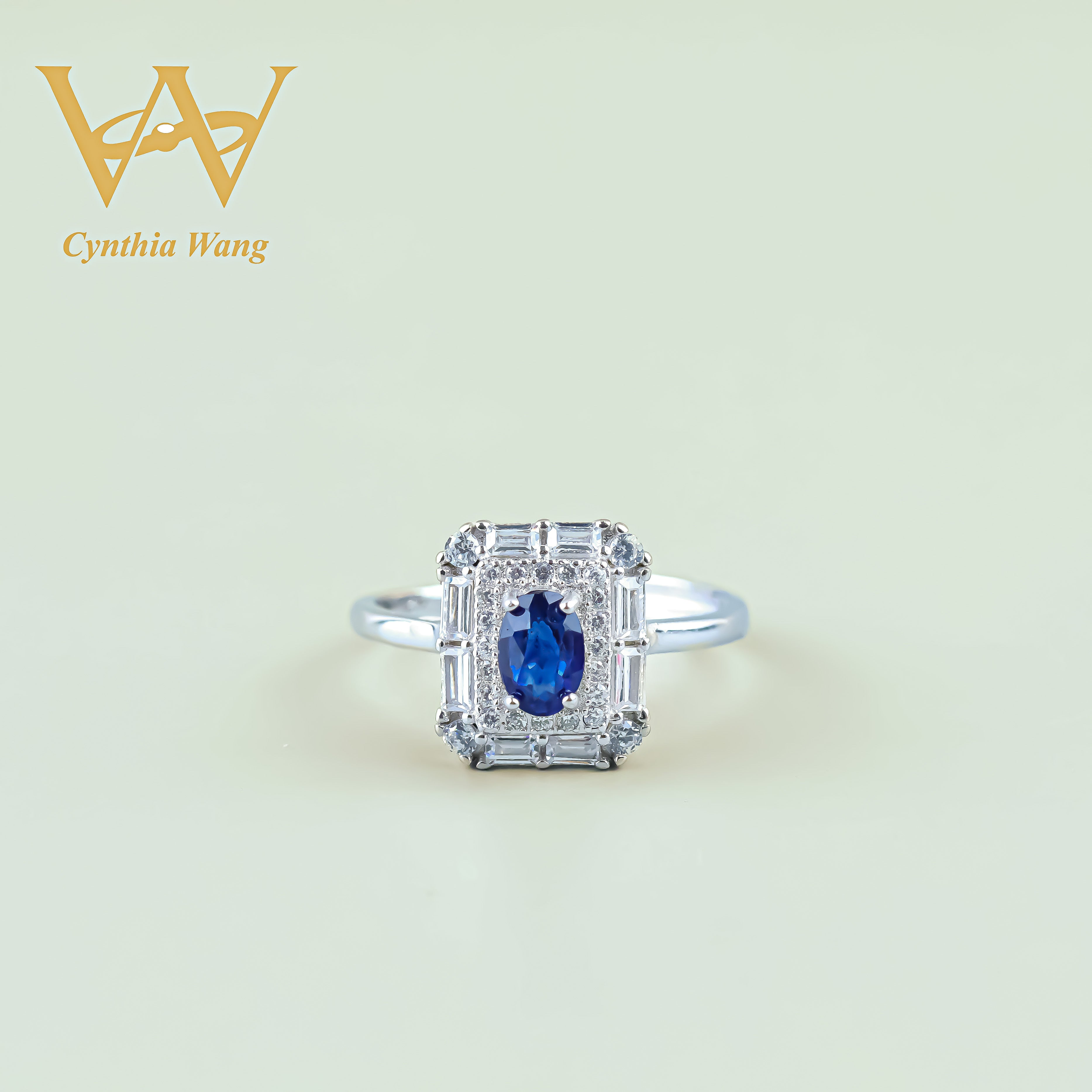 'Waves of Elegance' Blue Sapphire Ring