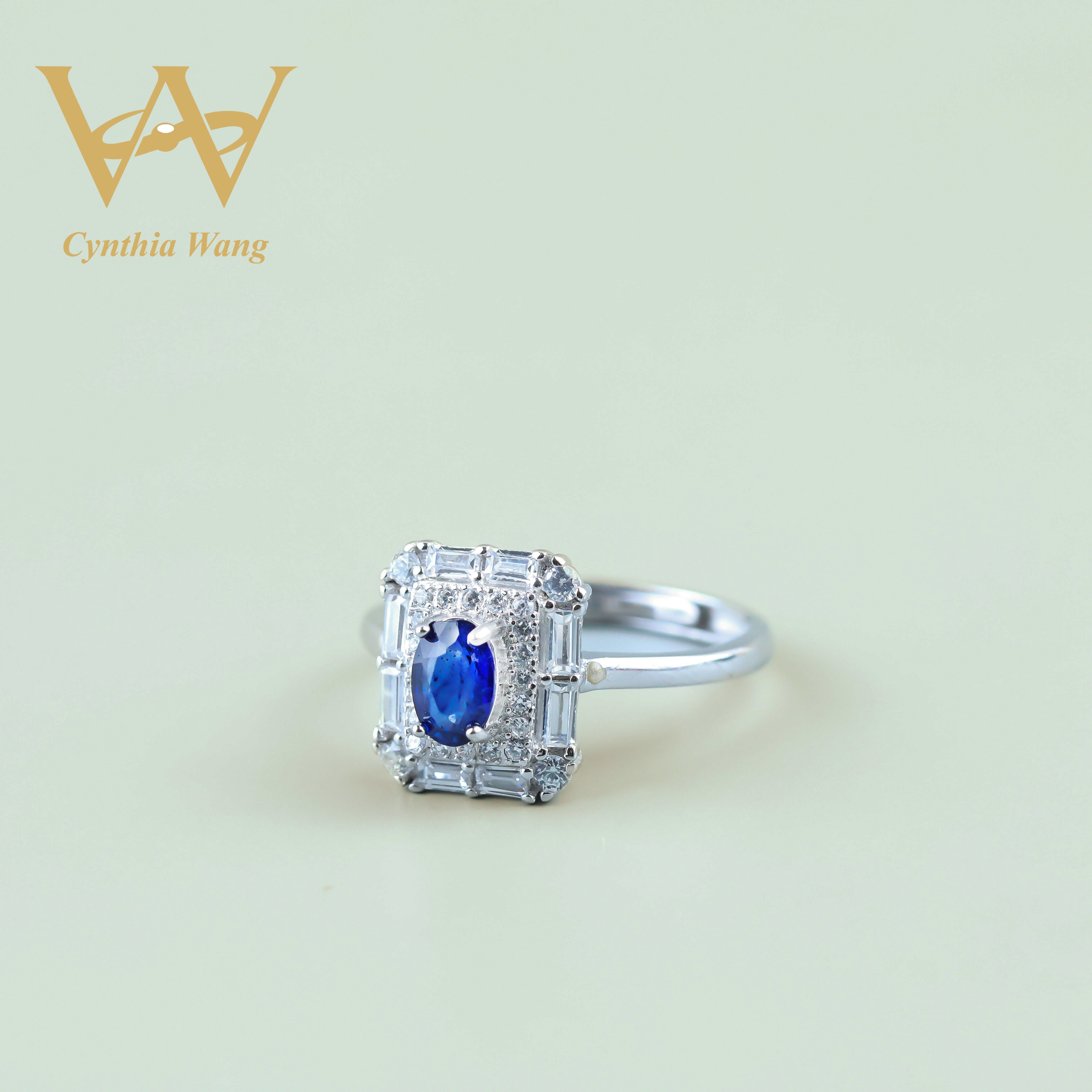'Waves of Elegance' Blue Sapphire Ring