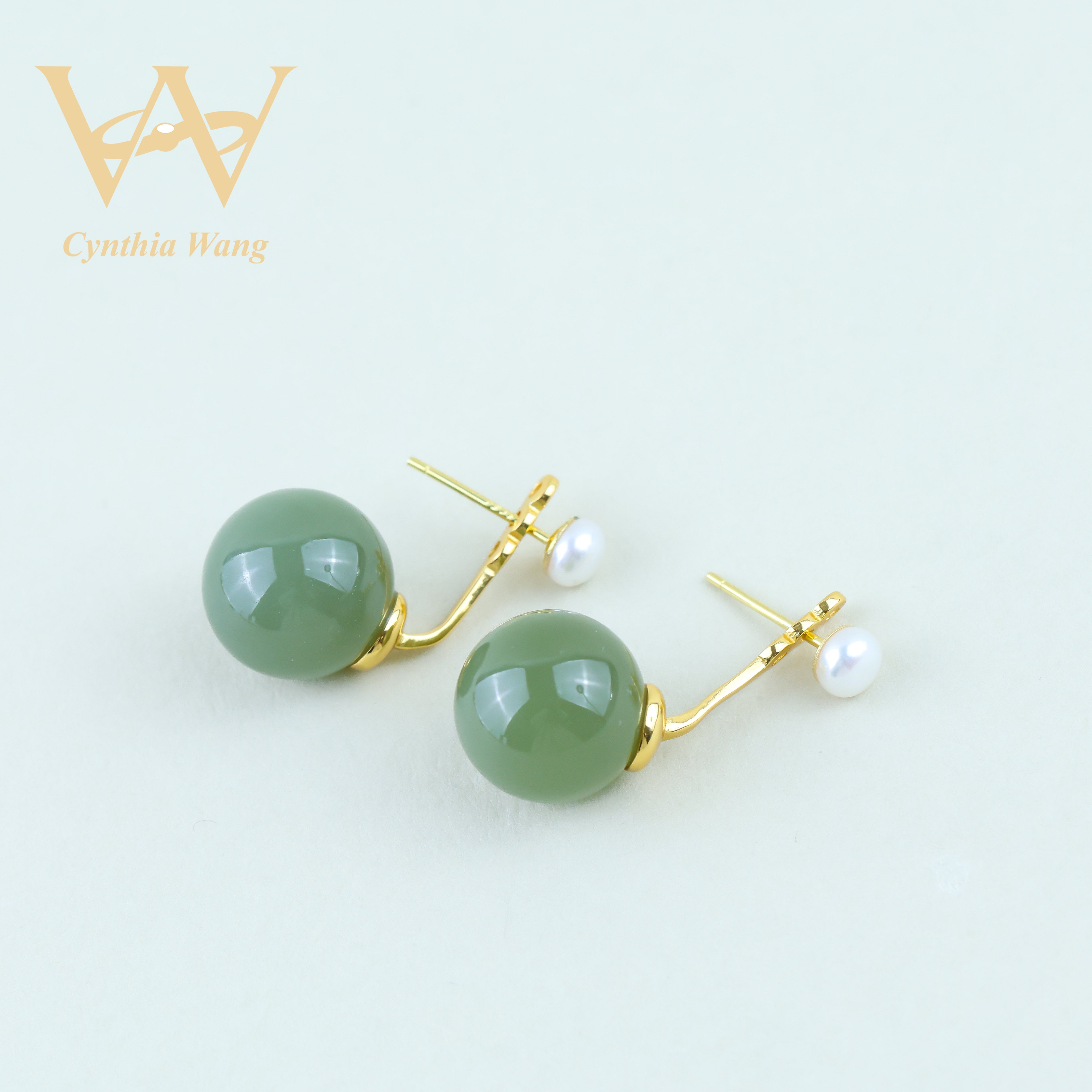 'Verdant Charm' Jade Earrings
