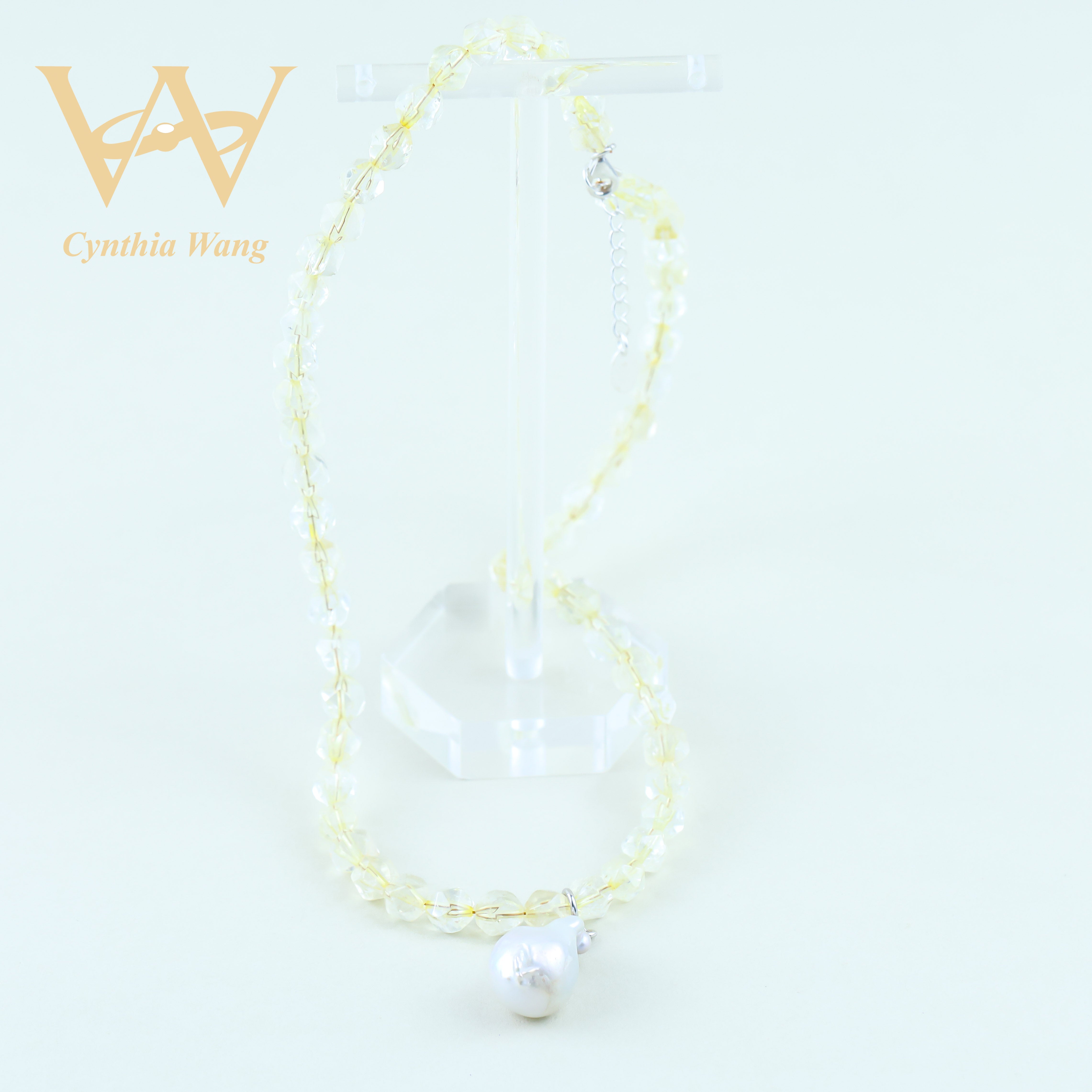'Timeless Sophistication' Pearl & Citrine Necklace