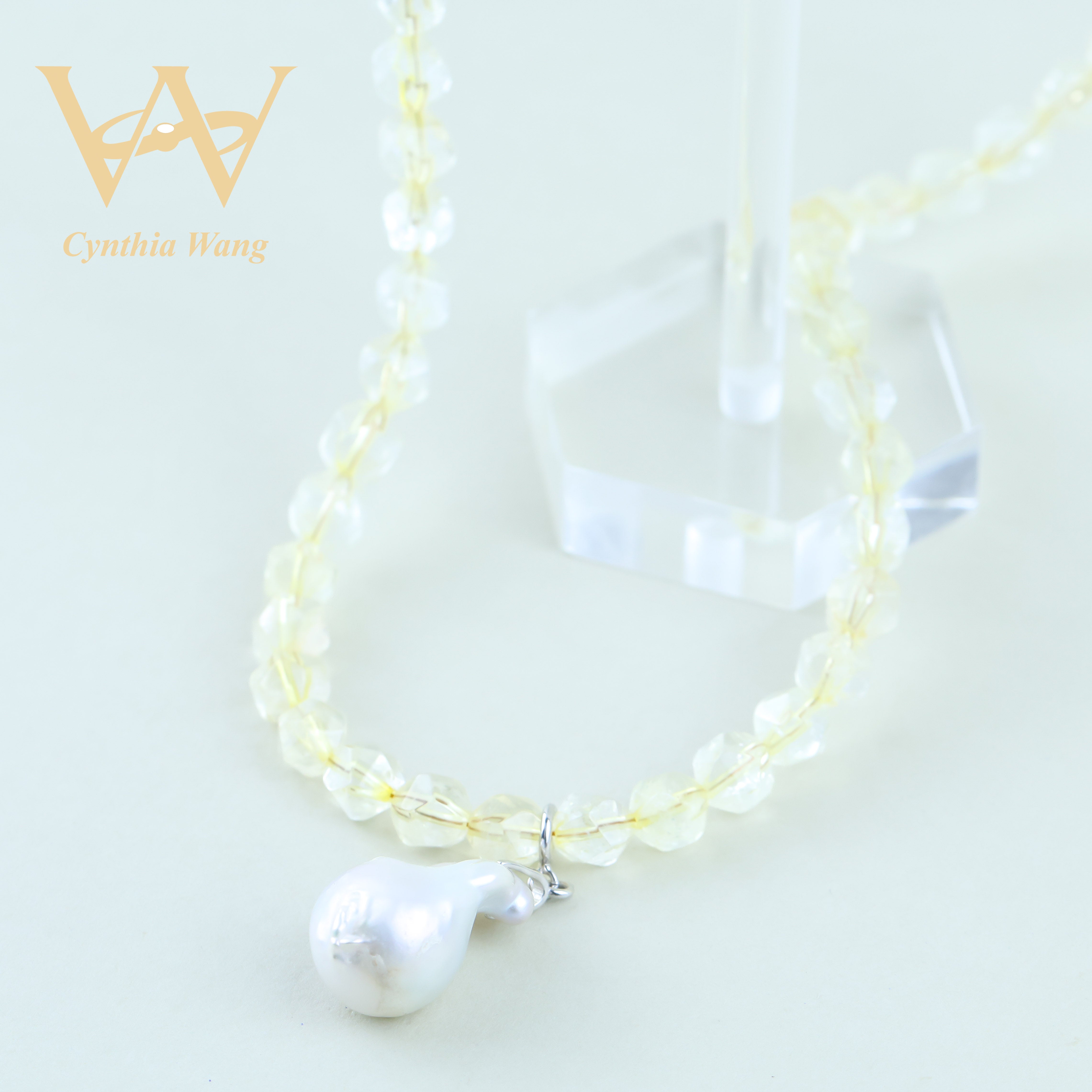 'Timeless Sophistication' Pearl & Citrine Necklace