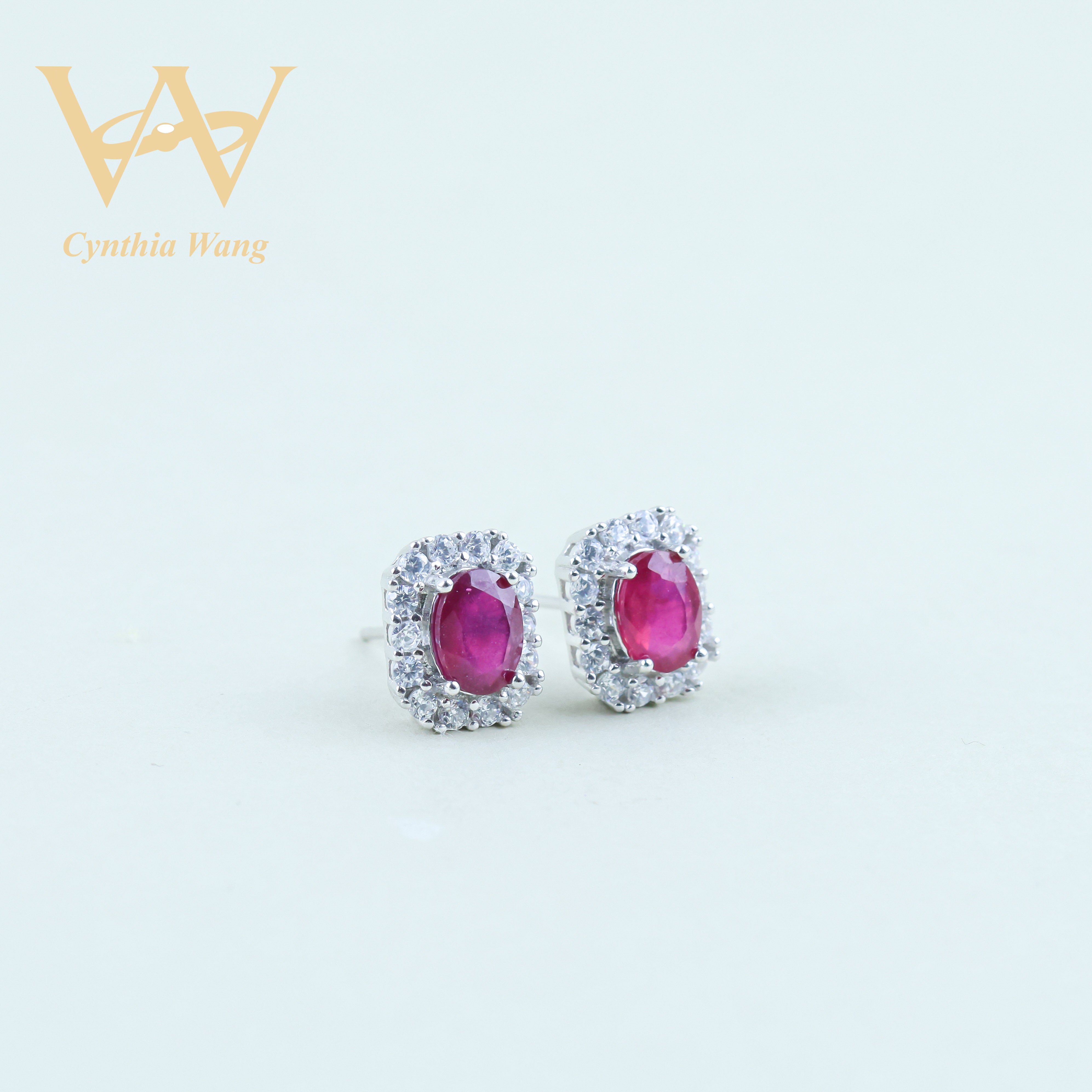 'Affection Love' Ruby Ear Studs