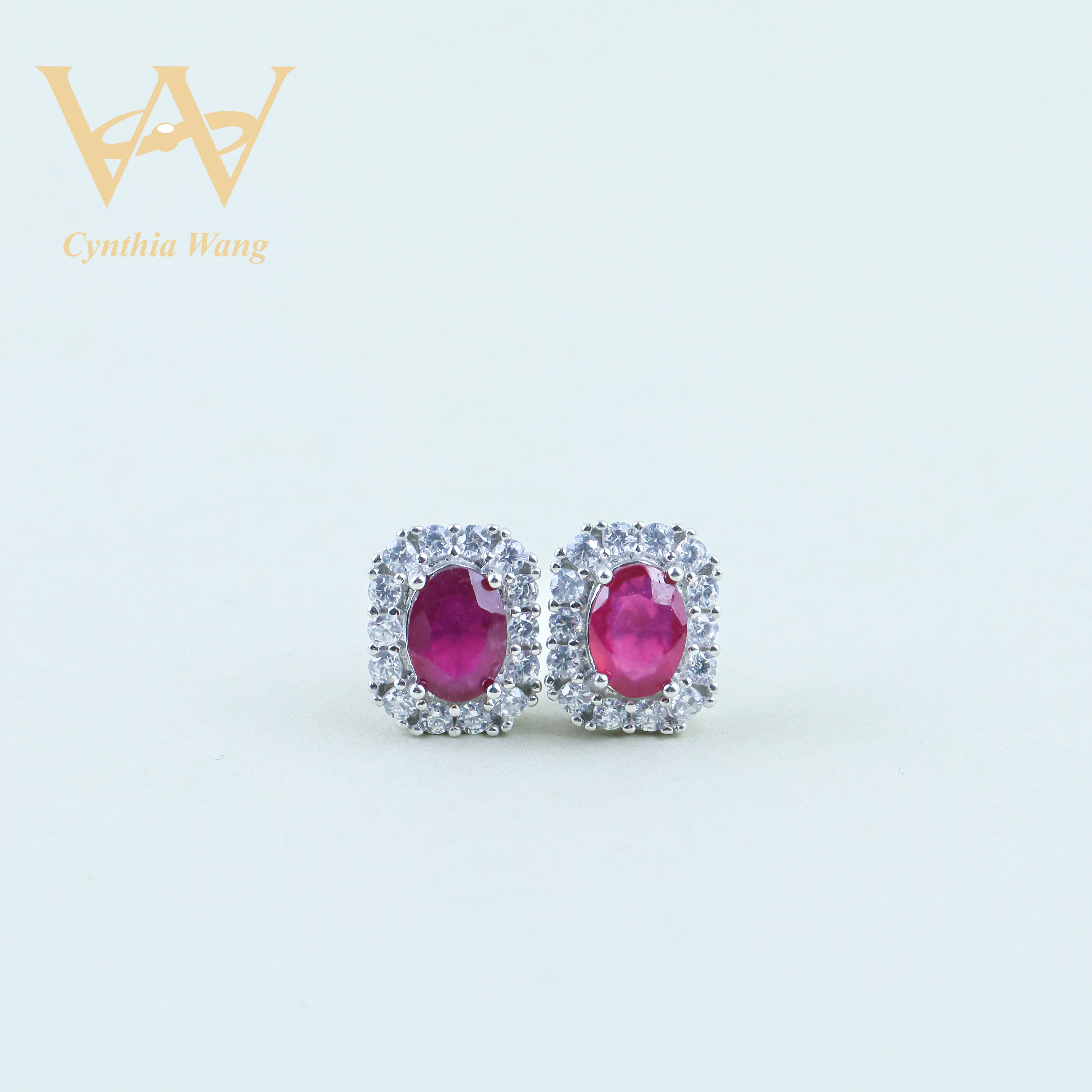 'Affection Love' Ruby Ear Studs