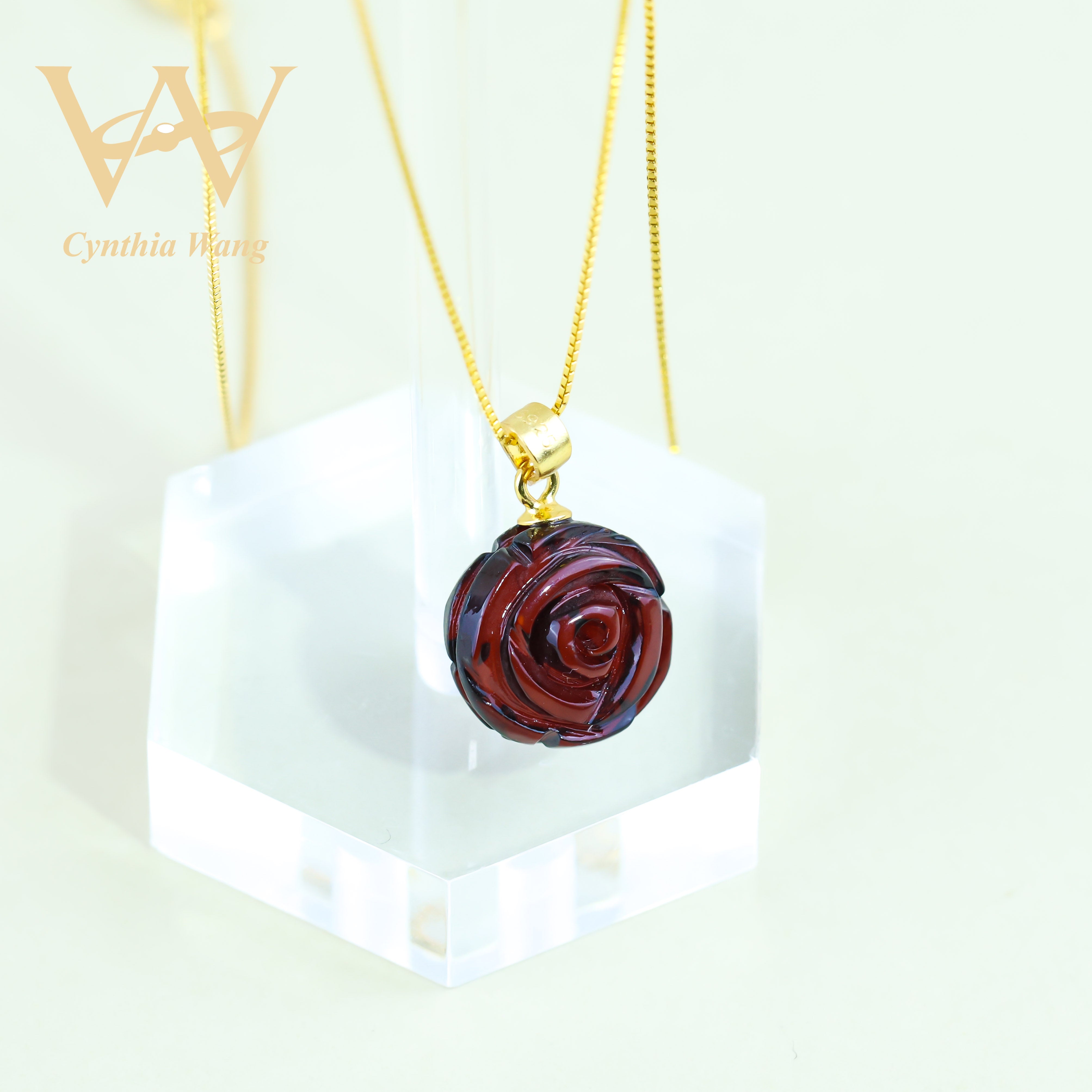 'Dark Red Bloom' Blood Amber Jewelry Set