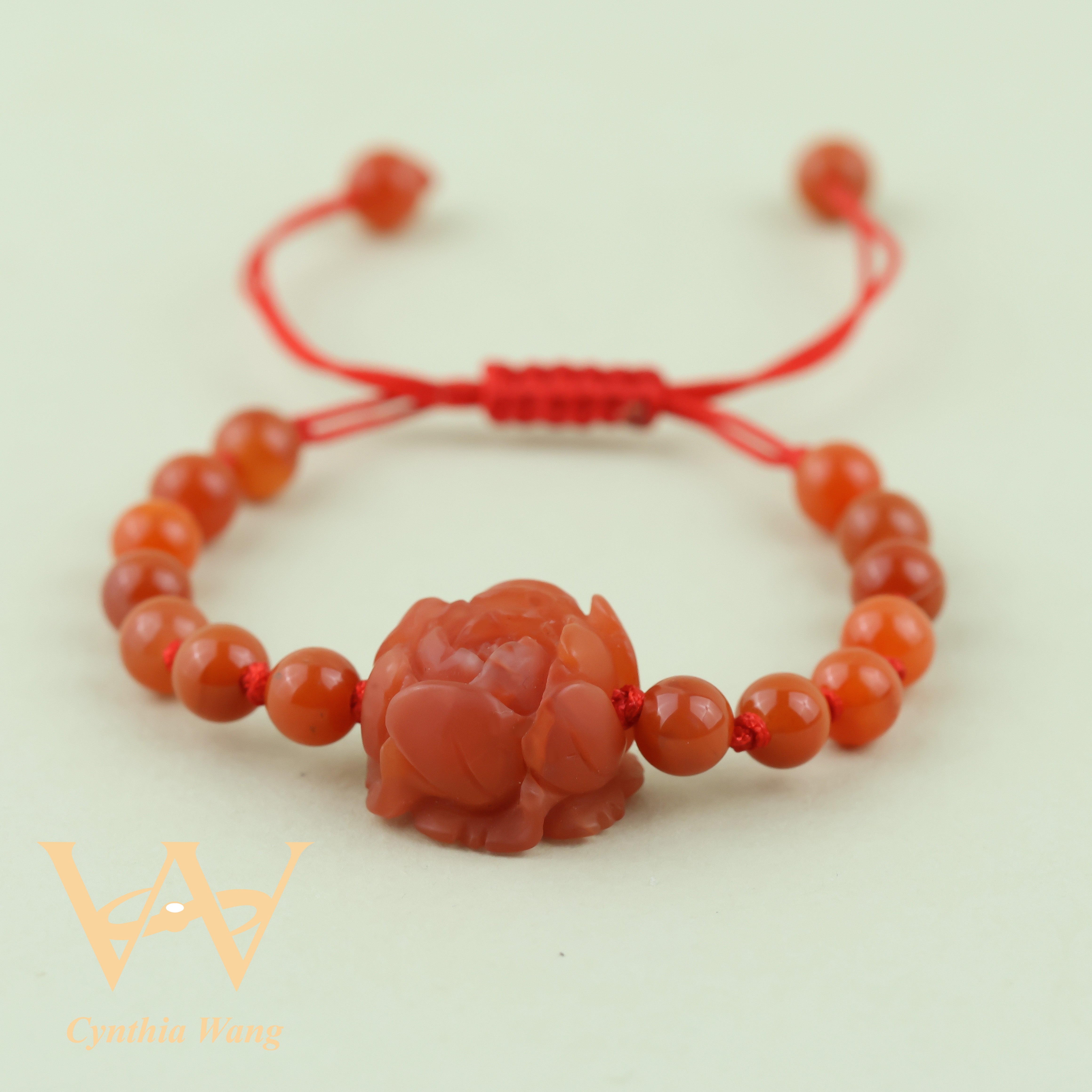 Passion Flower' South Red Agate Bracelet