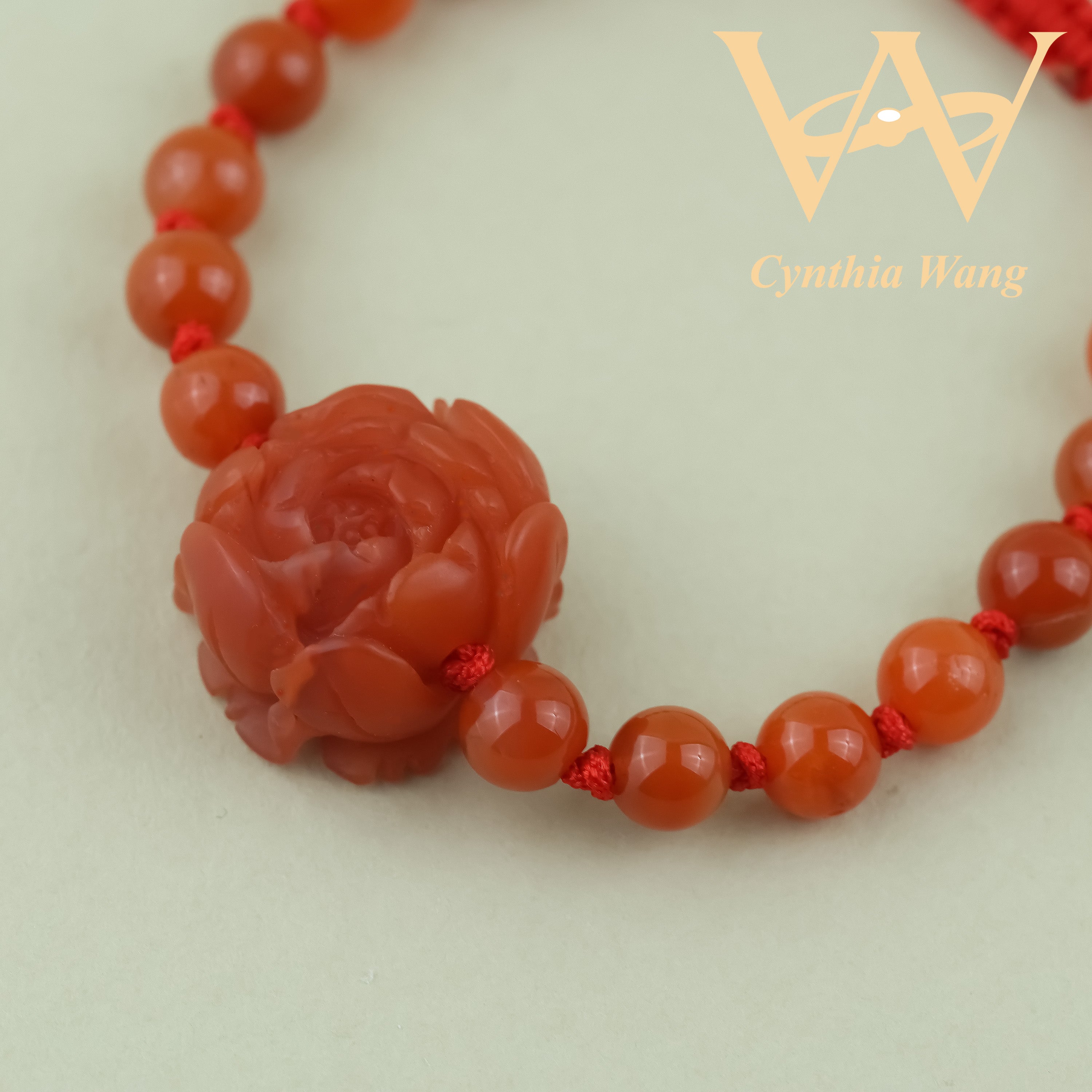 Passion Flower' South Red Agate Bracelet