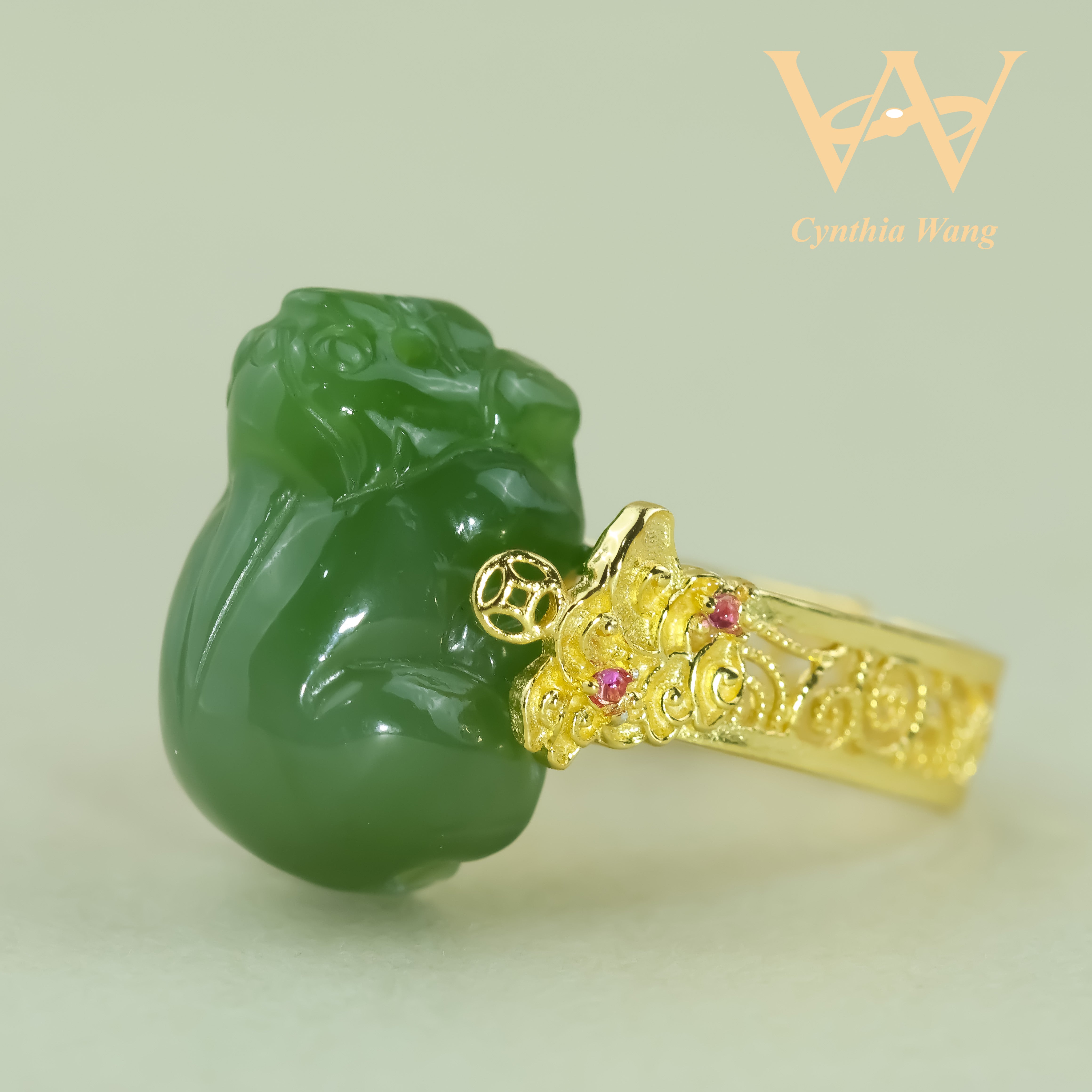 'Pixiu Guardian' Jade Ring