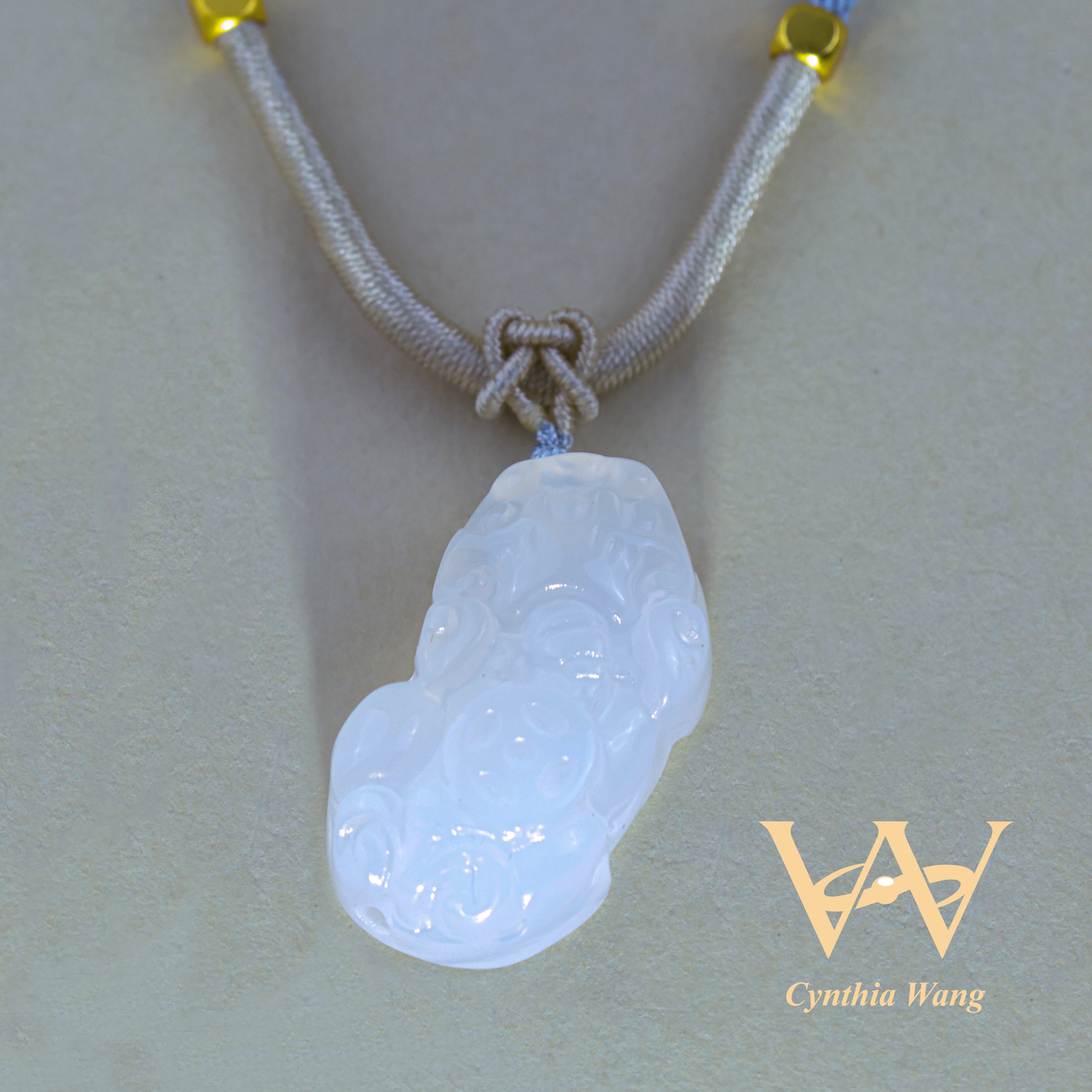 'Celestial Guardian' Chalcedony Necklace