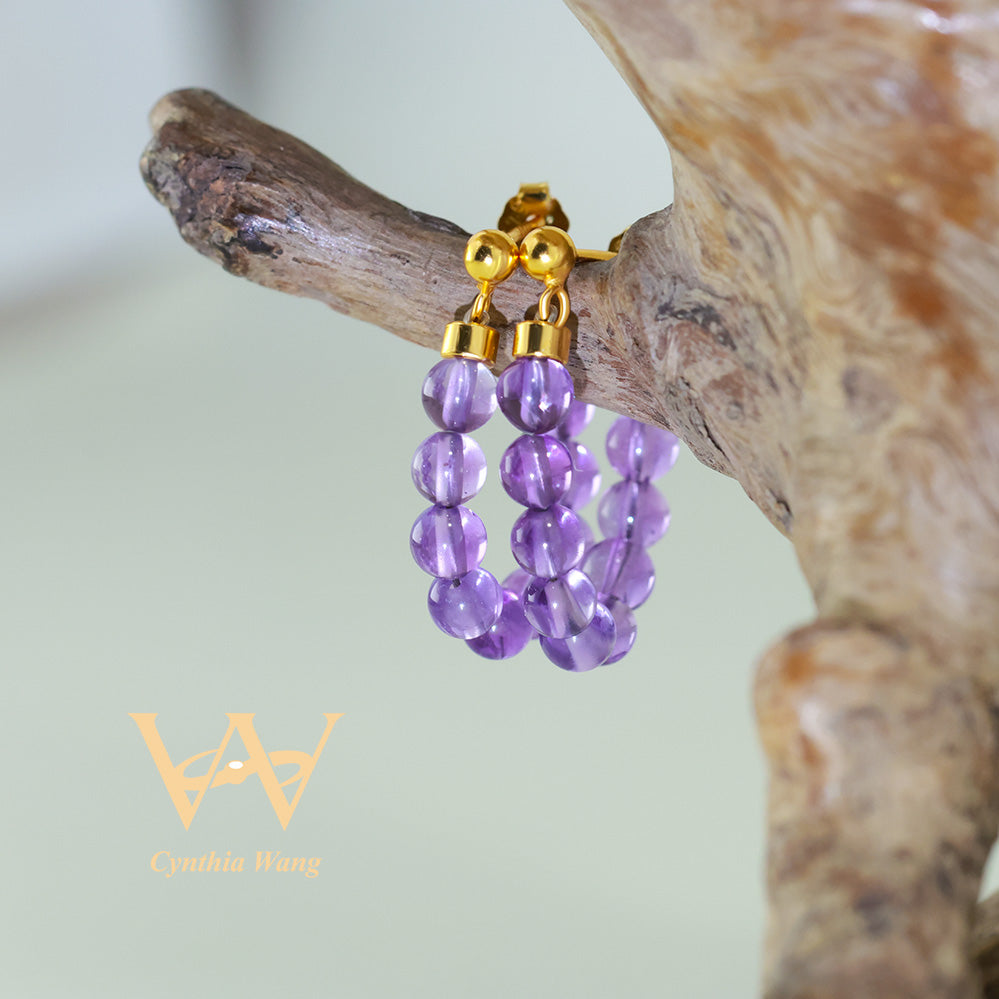 'Timeless Beauty' Amethyst Earrings