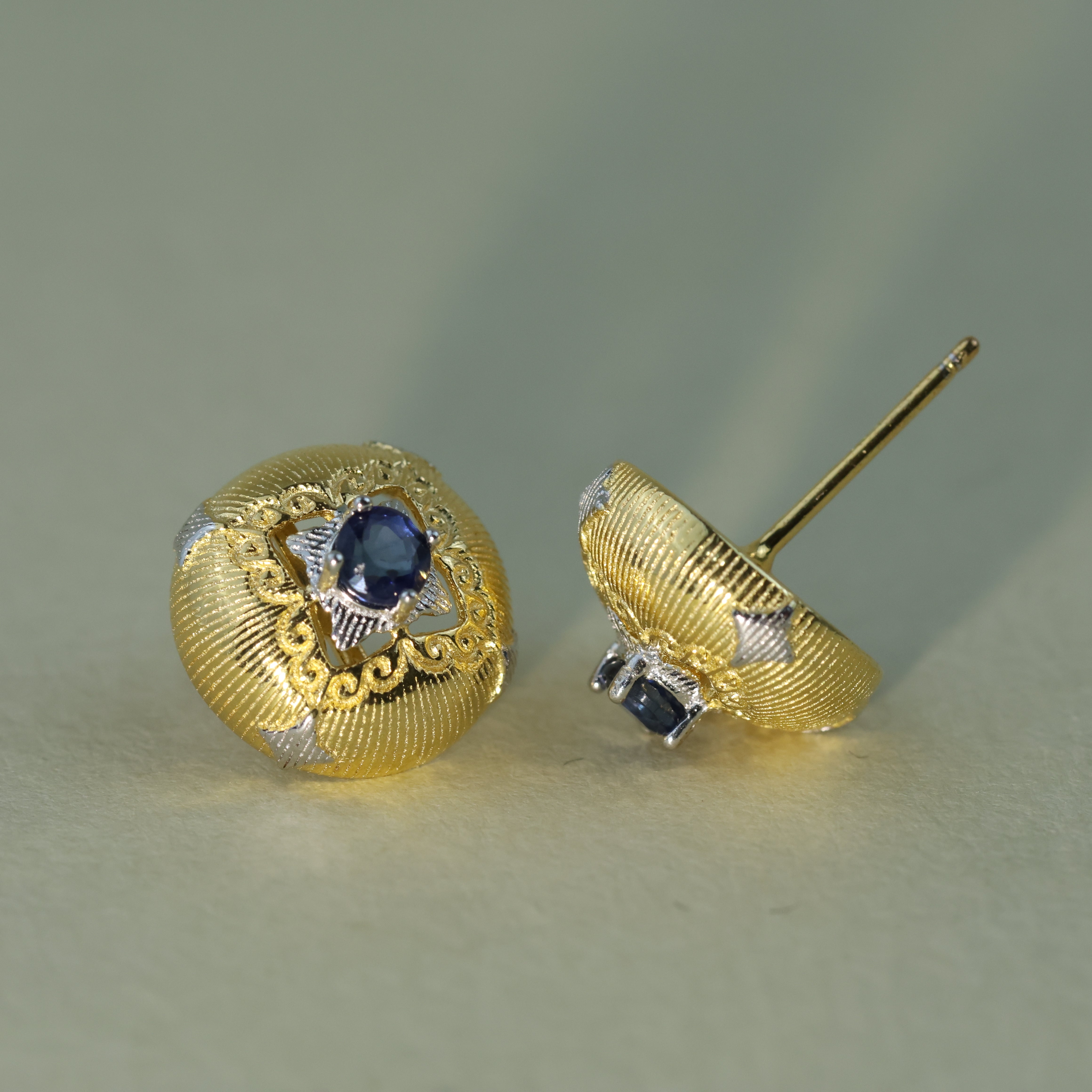 'Luxury Blue' Sapphire Ear Studs