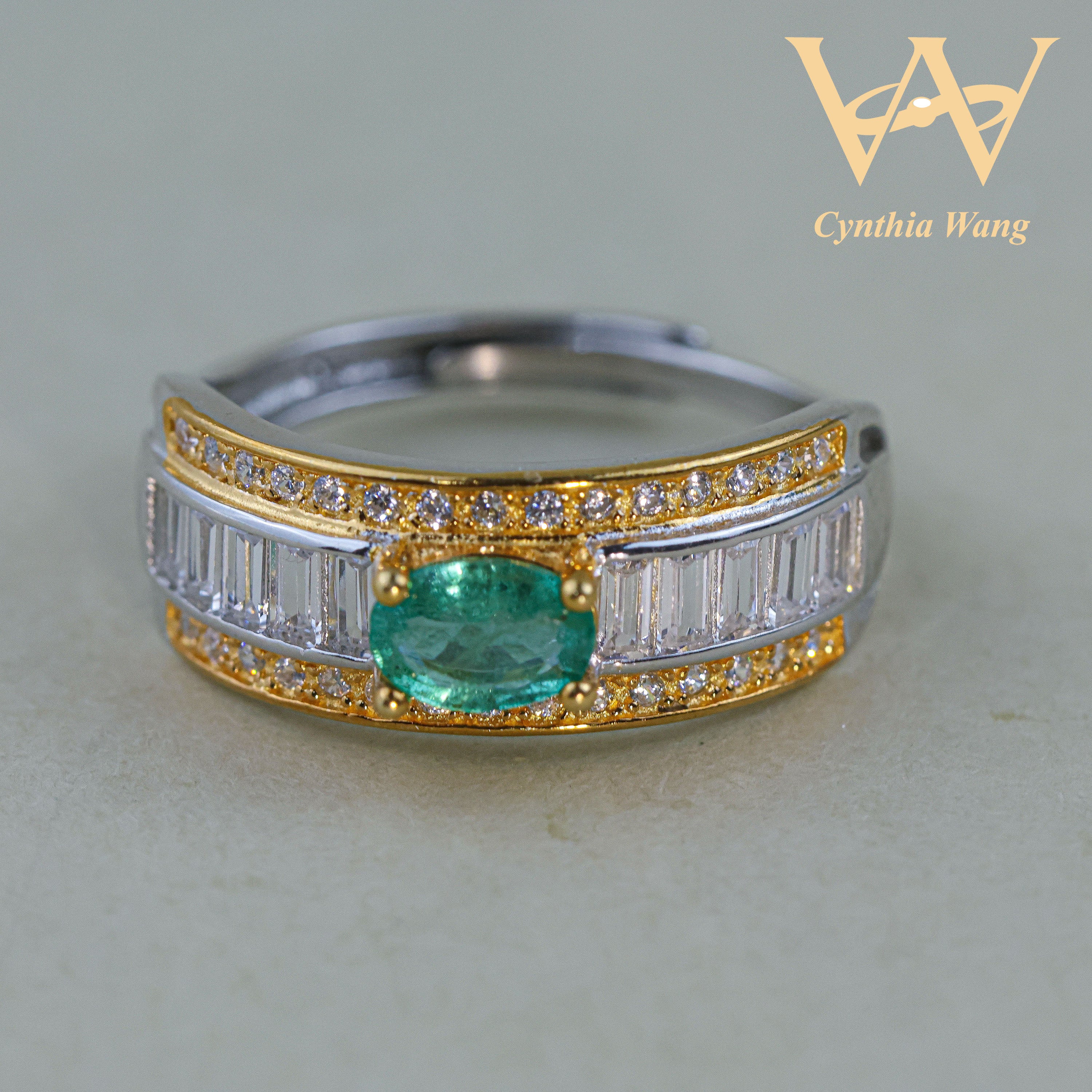 'Guardian Knight' Emerald Ring