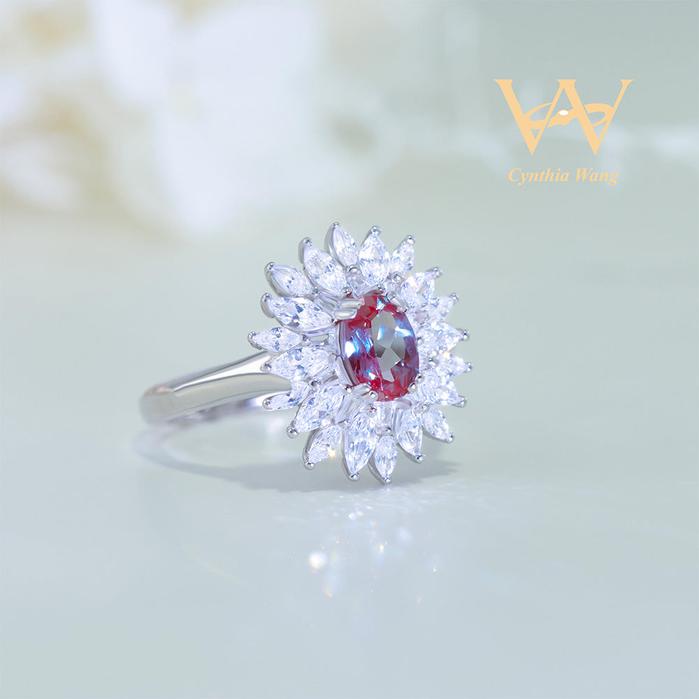 'Brilliant Flower' Alexandrite Ring