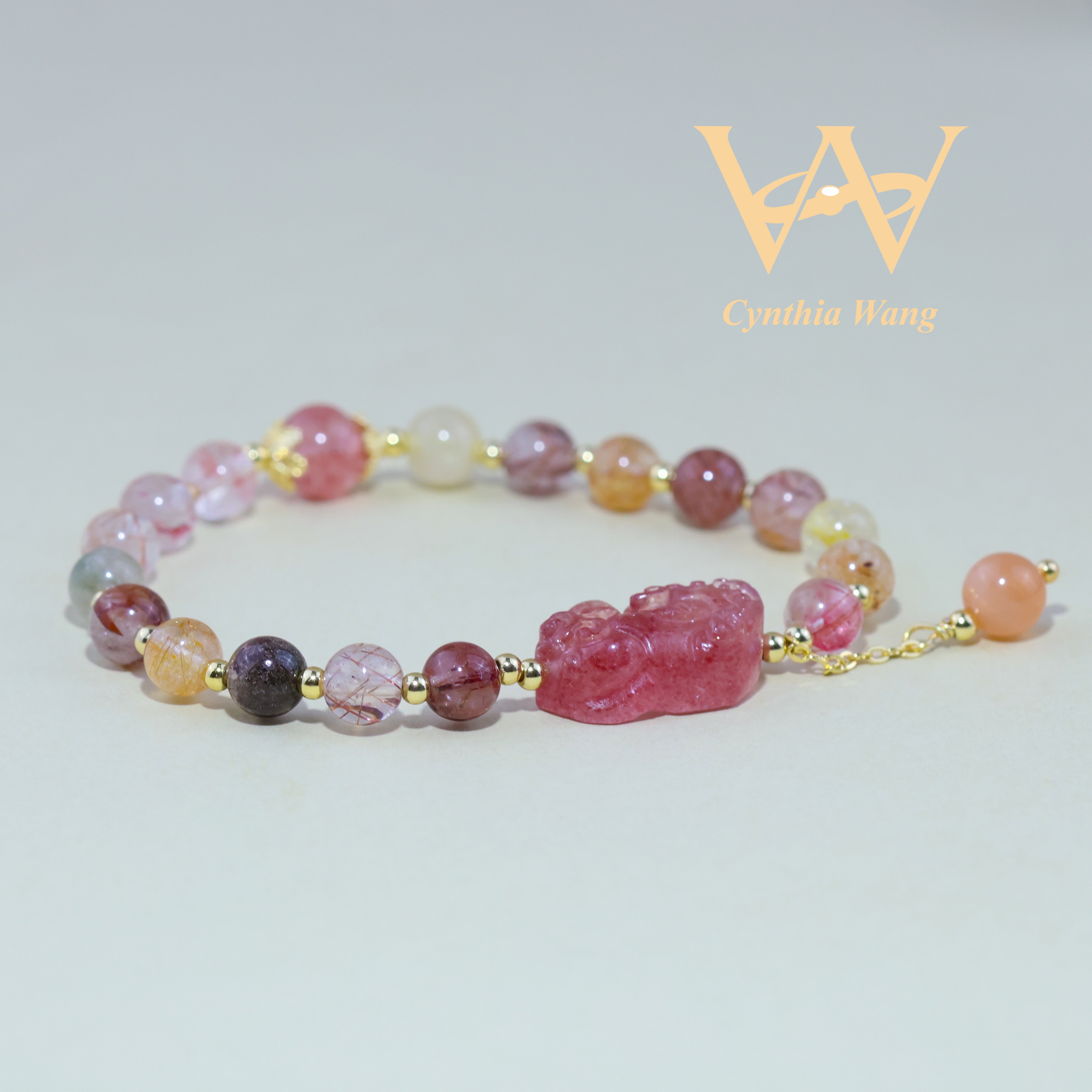 'Spectrum of Fortune' Colorful Rutilated Quartz Bracelet